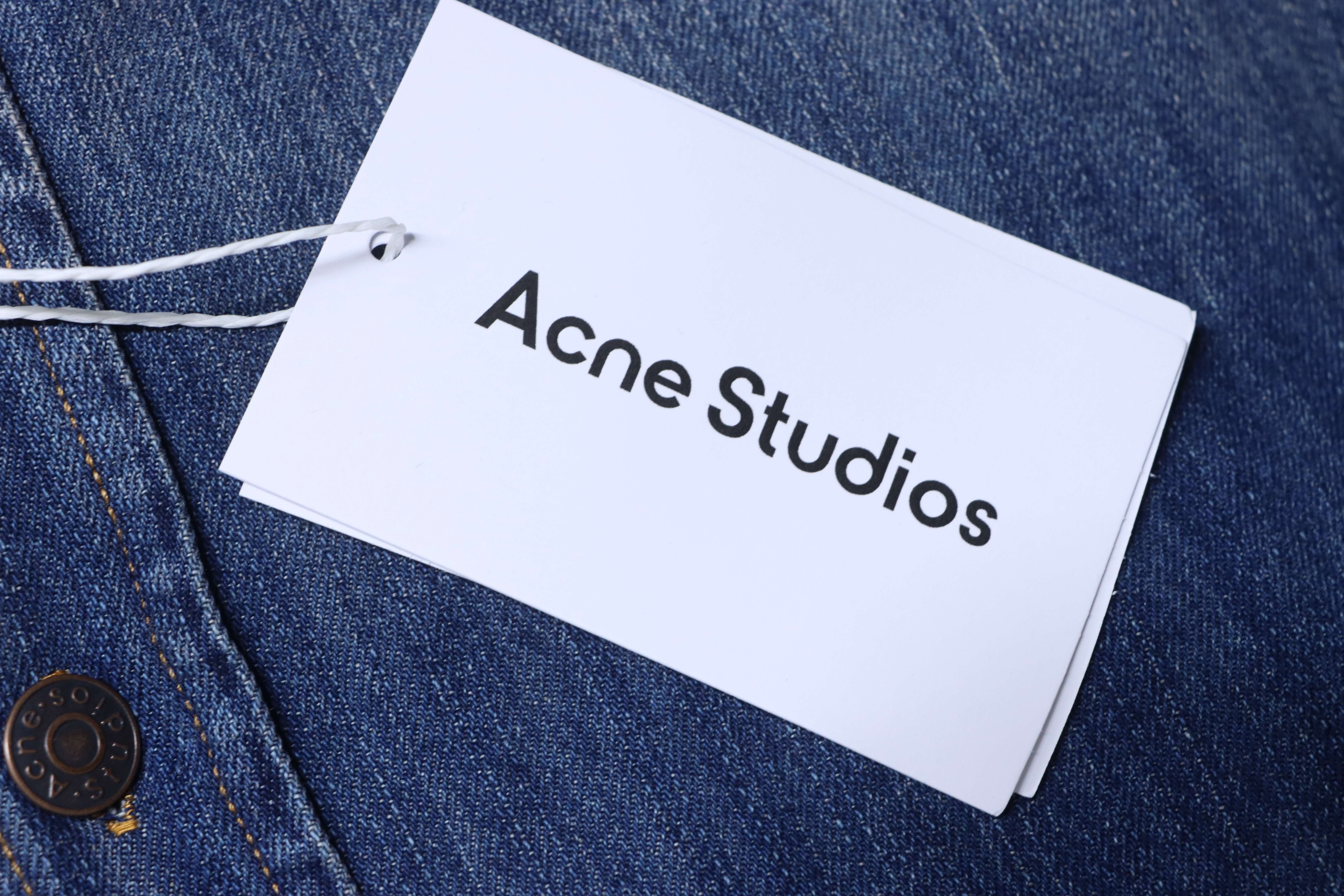 Acne Studios Paint-Splatter Distressed Denim Shirt