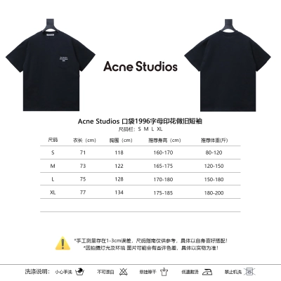 Acne Studios Pocket 1996 Letter Print Distressed T-Shirt 02