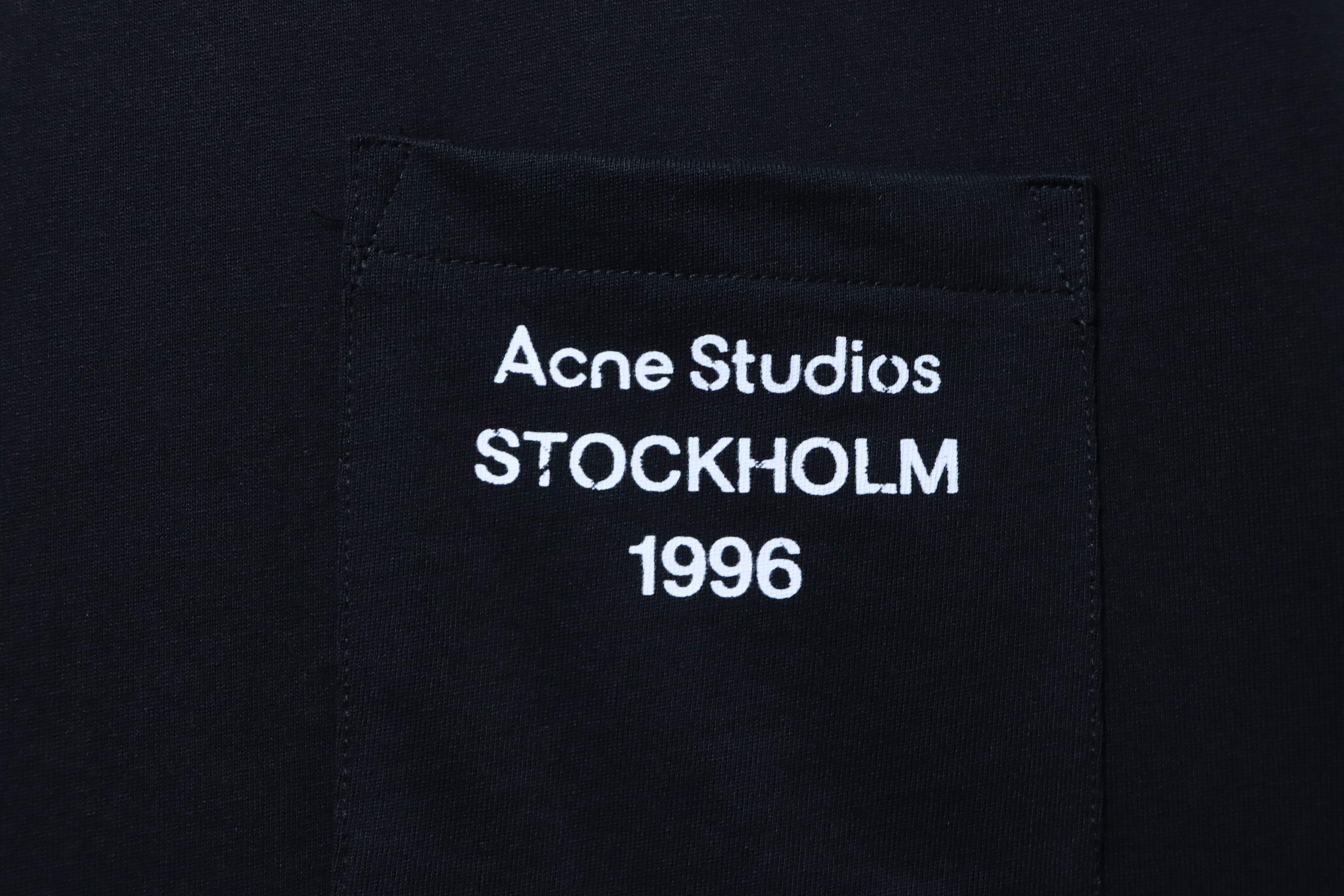 Acne Studios Pocket 1996 Letter Print Distressed T-Shirt