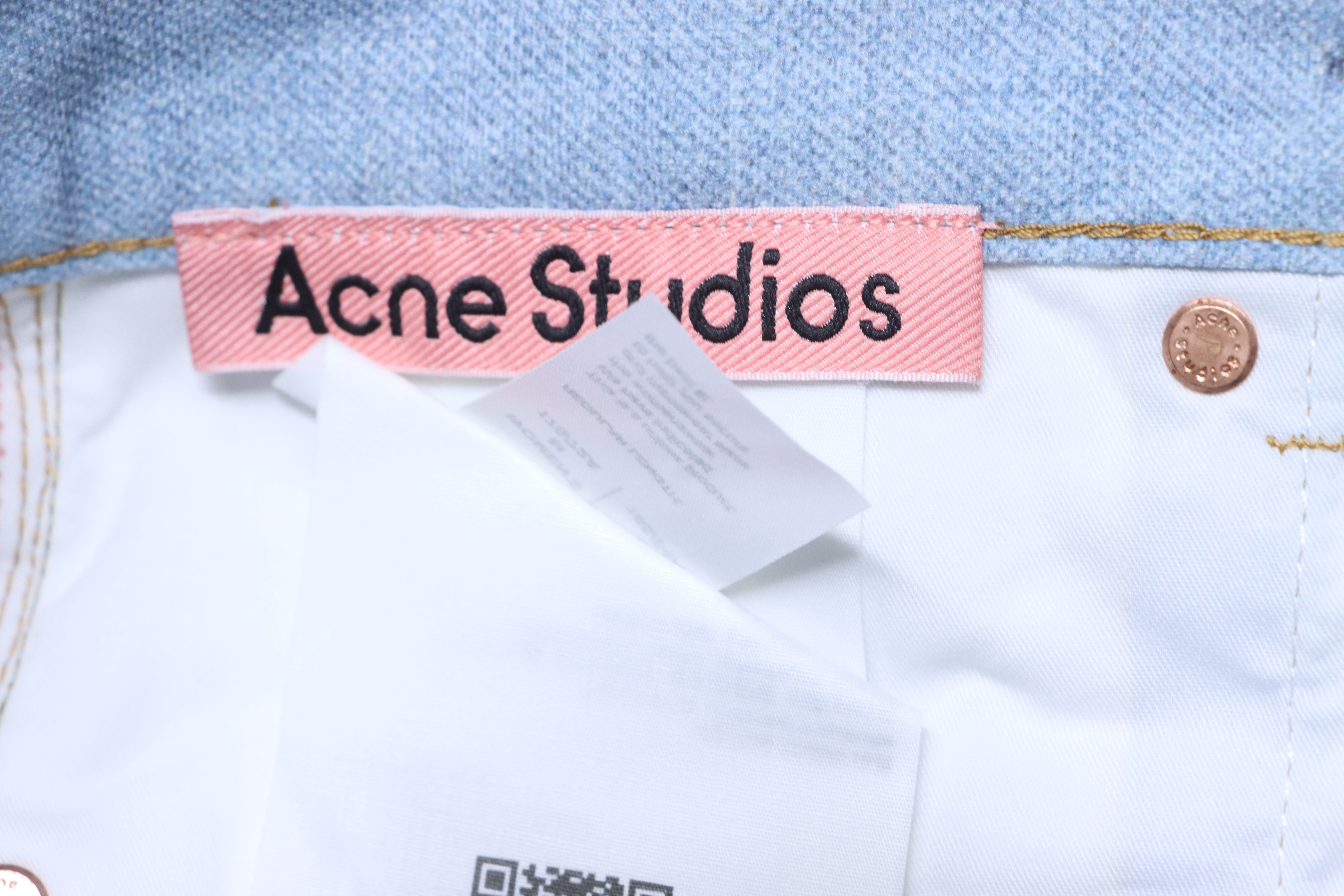 Acne Studios Trompe-L’Oeil Print Dyed Distressed Jeans