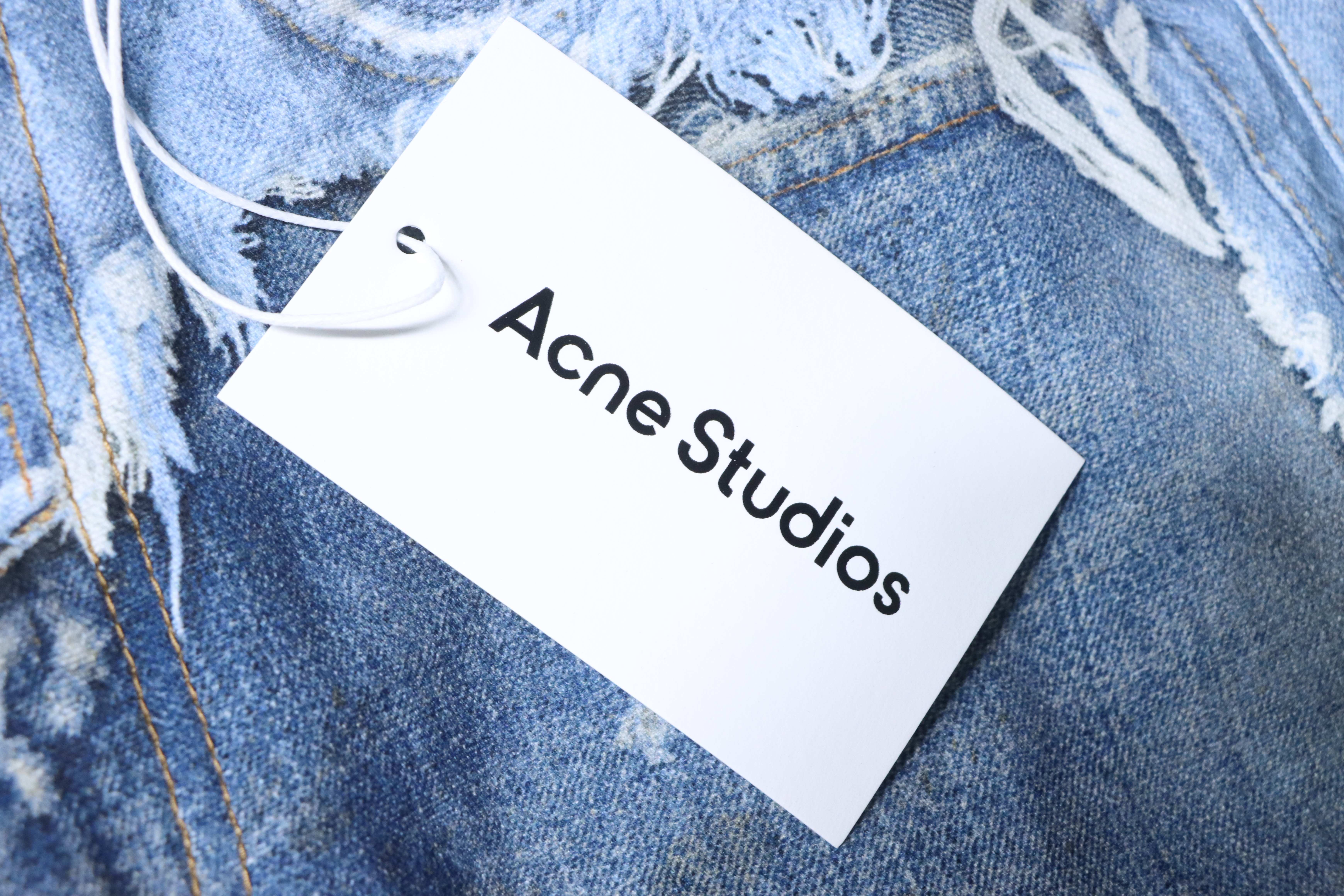 Acne Studios Trompe-L’Oeil Print Dyed Distressed Jeans