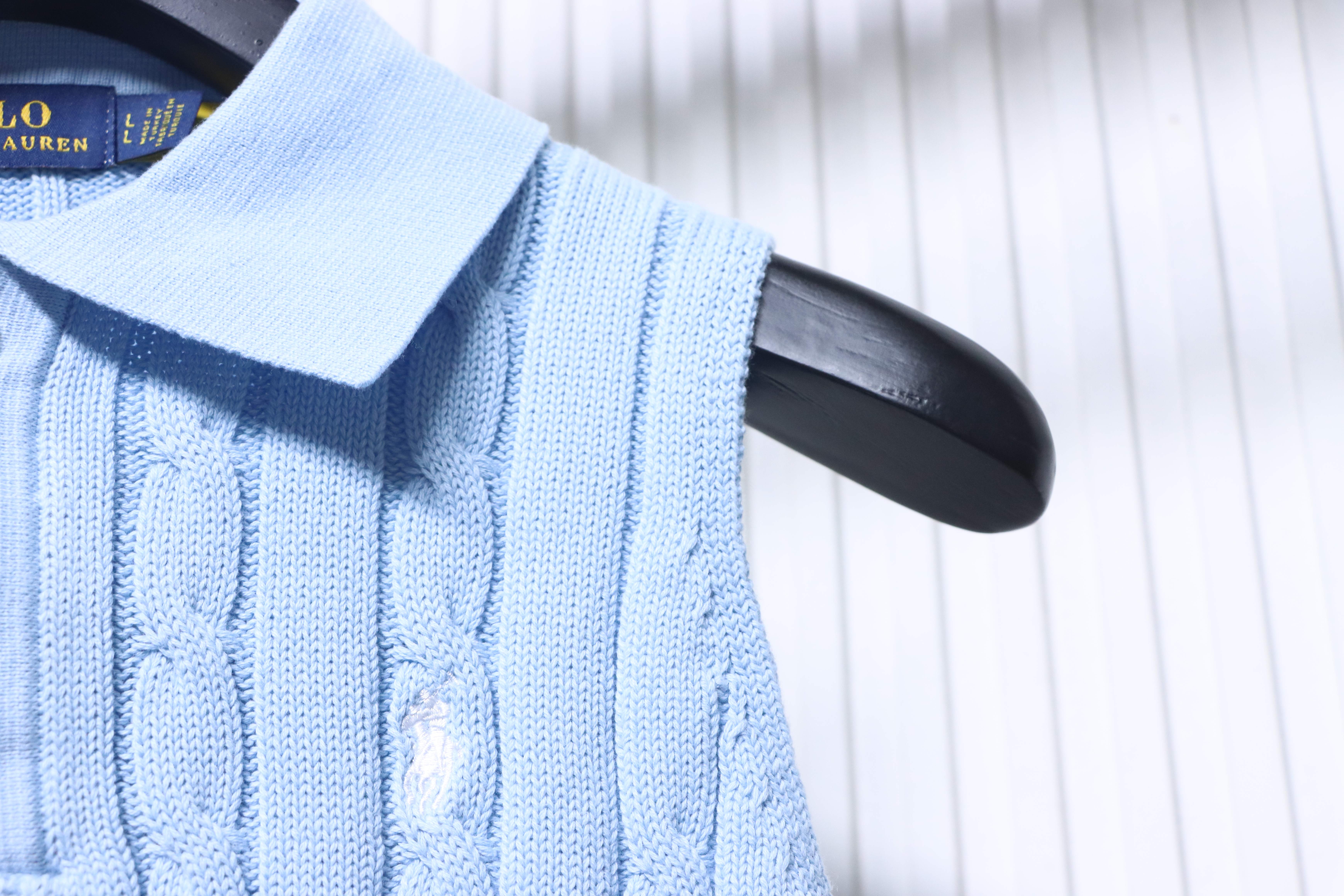 Ralph Lauren Cable-Knit Embroidered Pony Logo Knit Vest