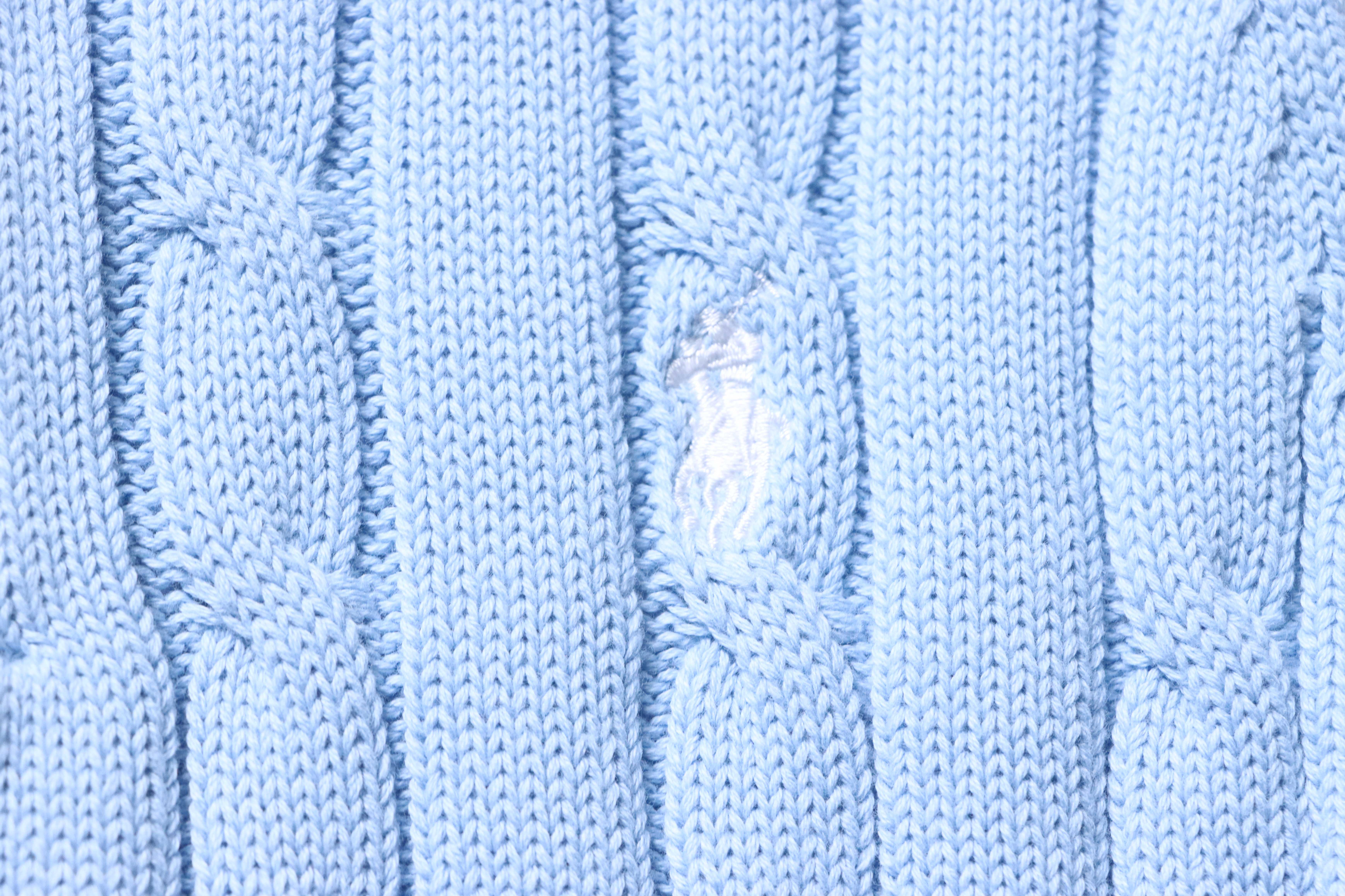 Ralph Lauren Cable-Knit Embroidered Pony Logo Knit Vest