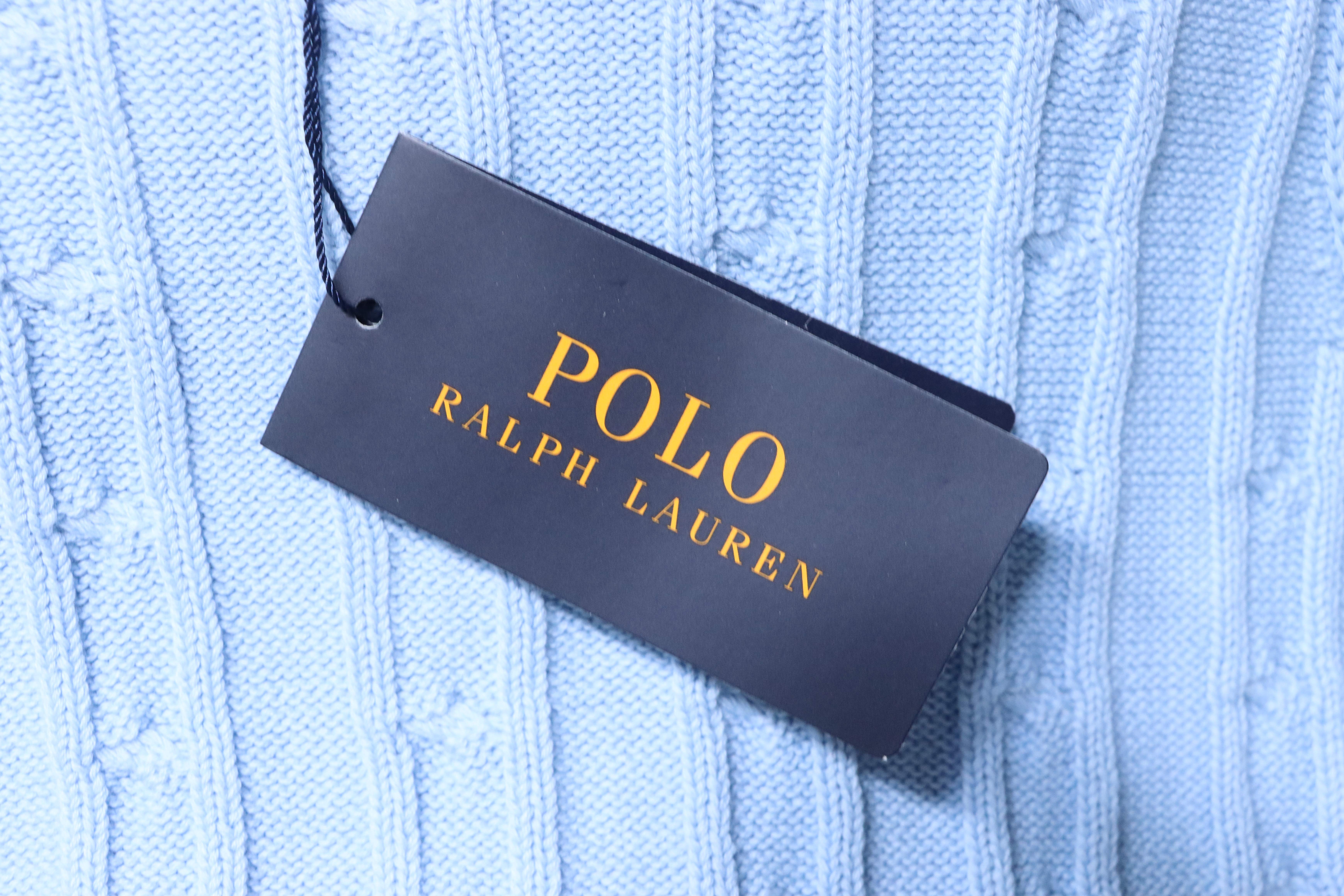 Ralph Lauren Cable-Knit Embroidered Pony Logo Knit Vest