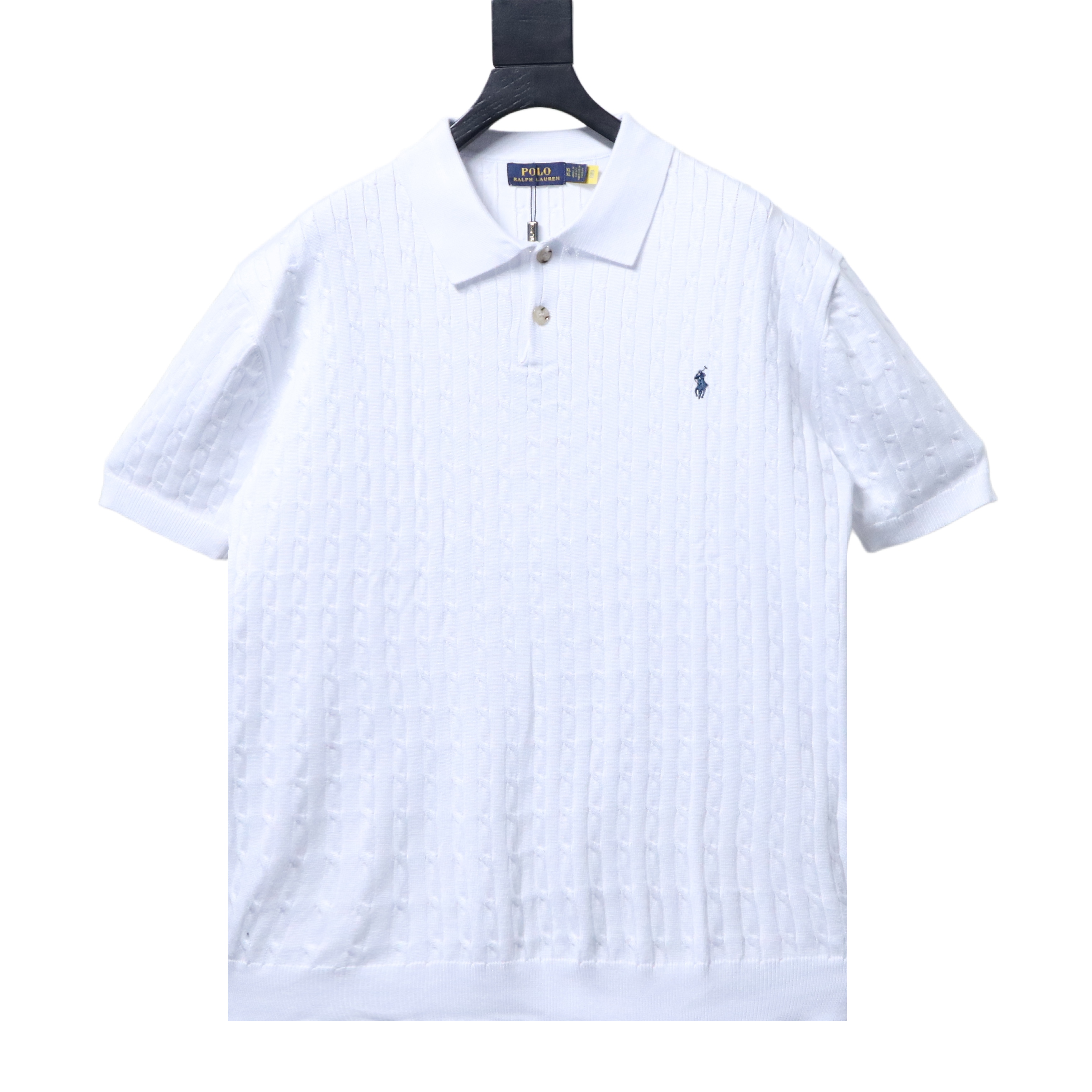 Ralph Lauren Cable-Knit Embroidered Pony Logo Polo Shirt