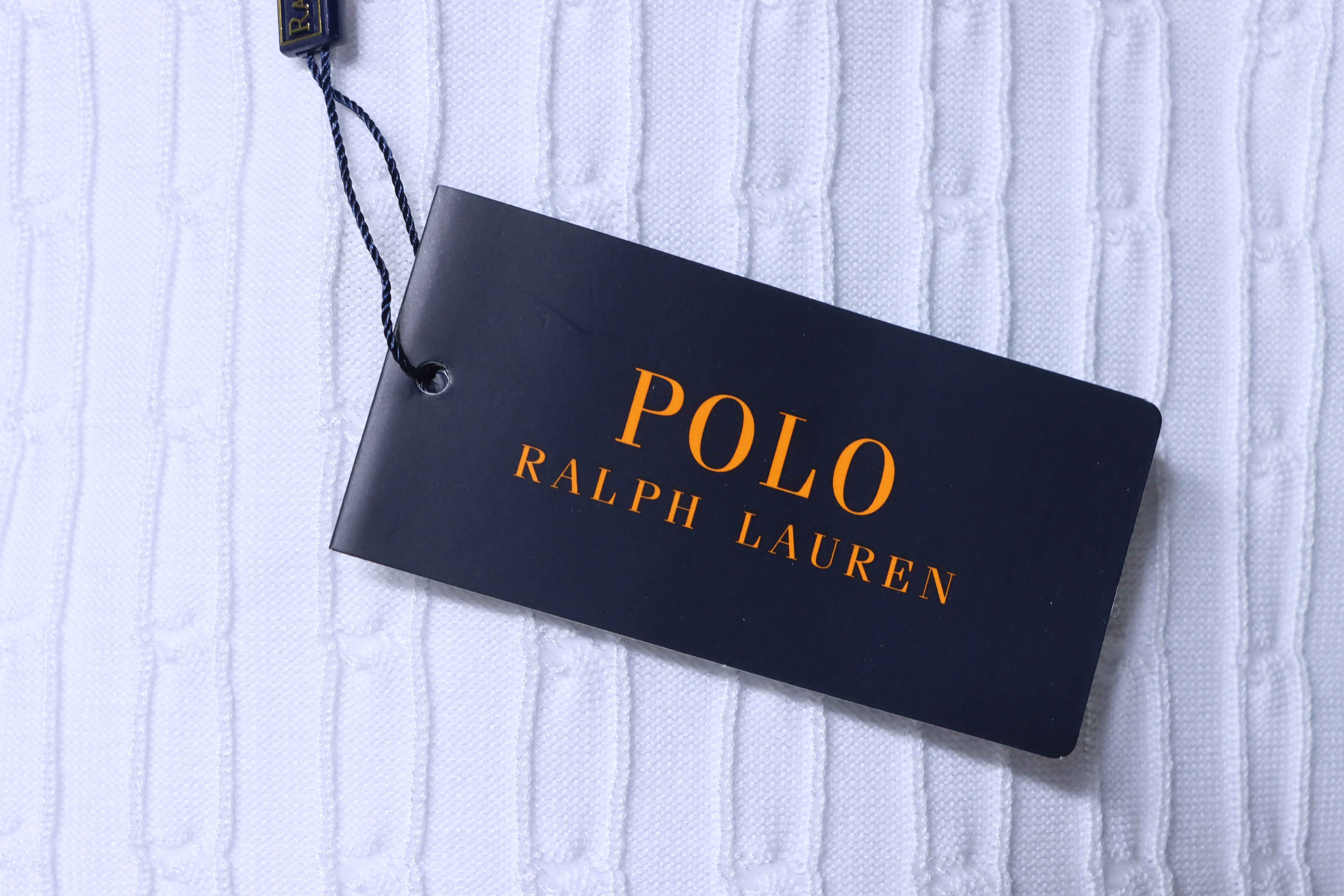 Ralph Lauren Cable-Knit Embroidered Pony Logo Polo Shirt