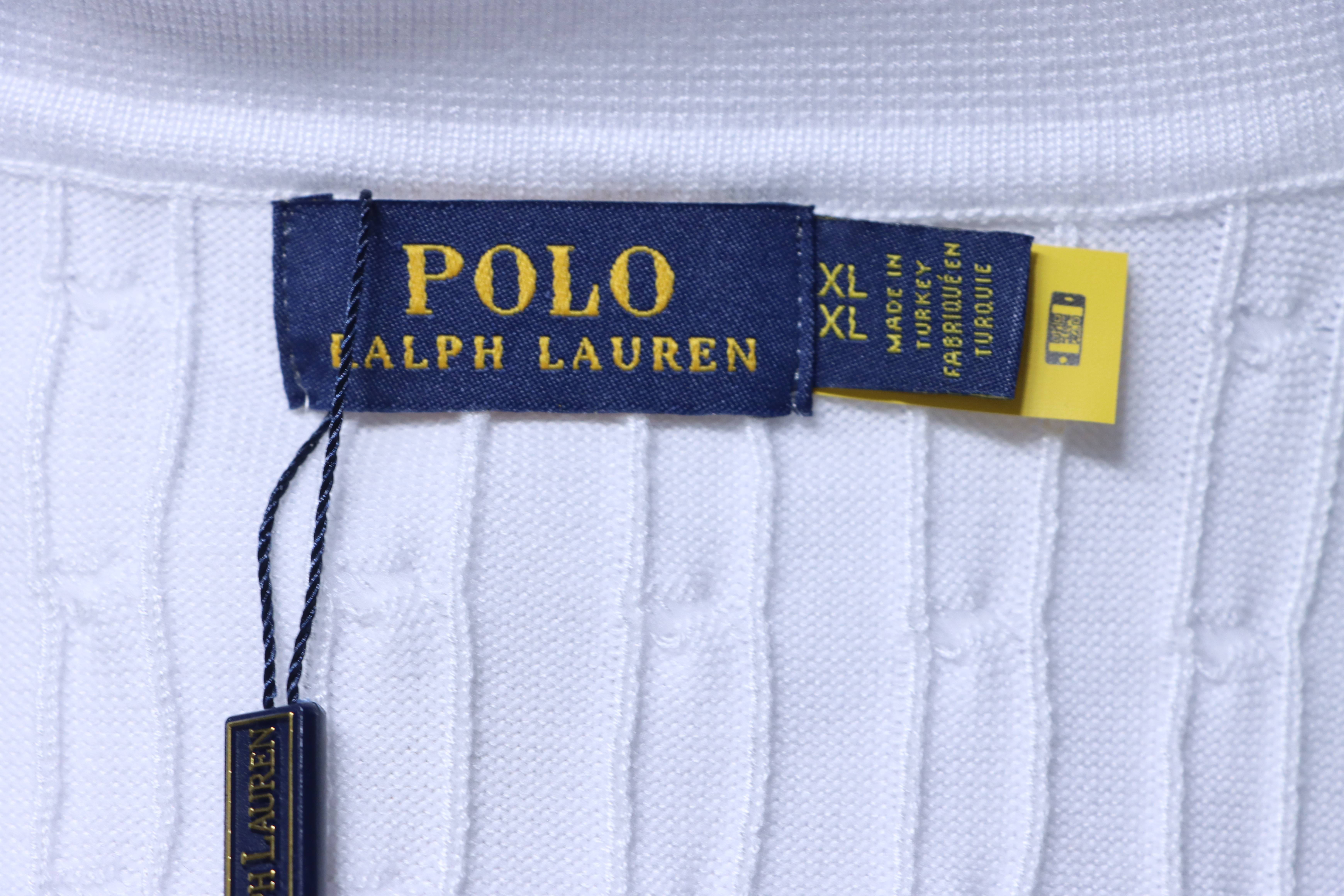 Ralph Lauren Cable-Knit Embroidered Pony Logo Polo Shirt