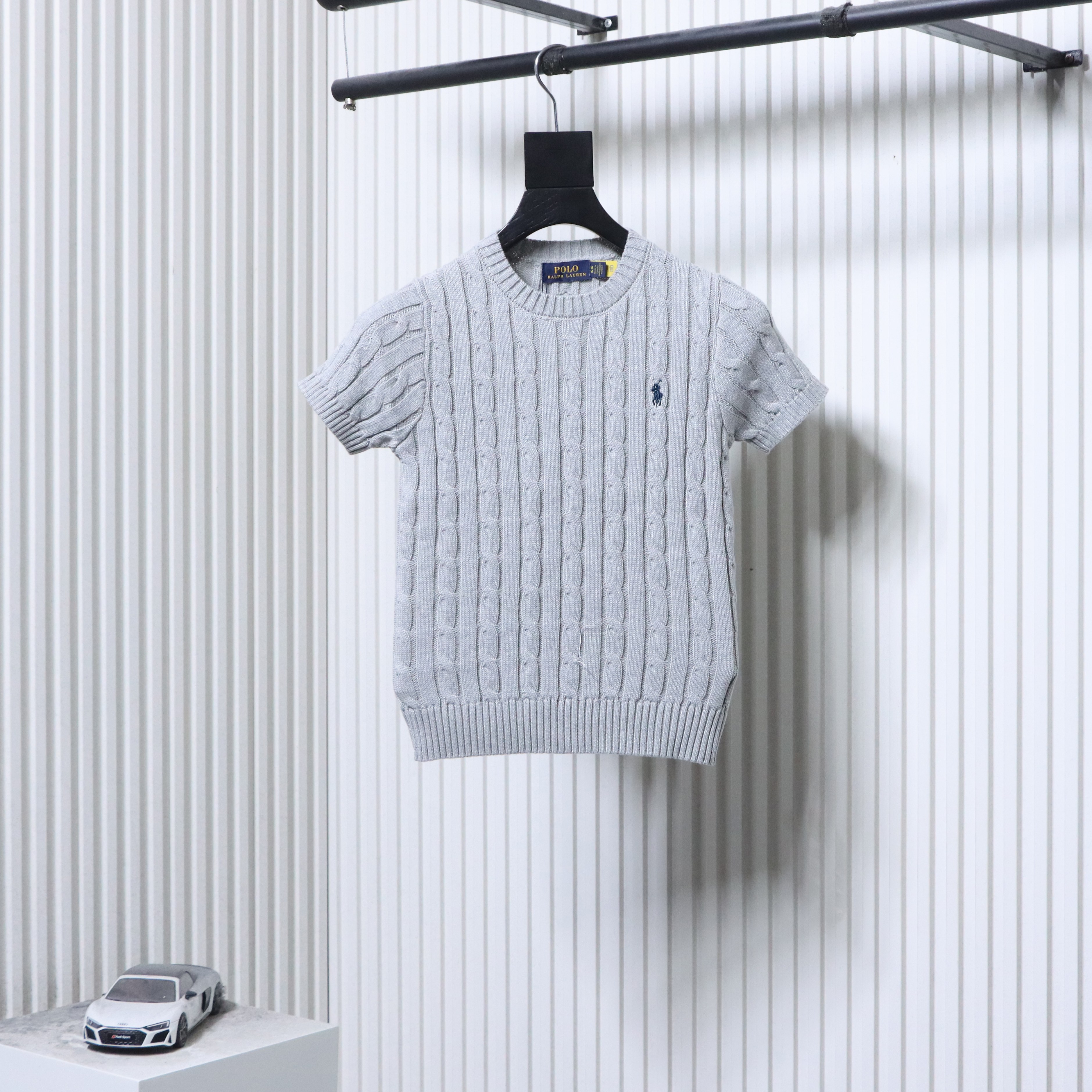 Ralph Lauren Cable-Knit Embroidered Pony Logo T-Shirt