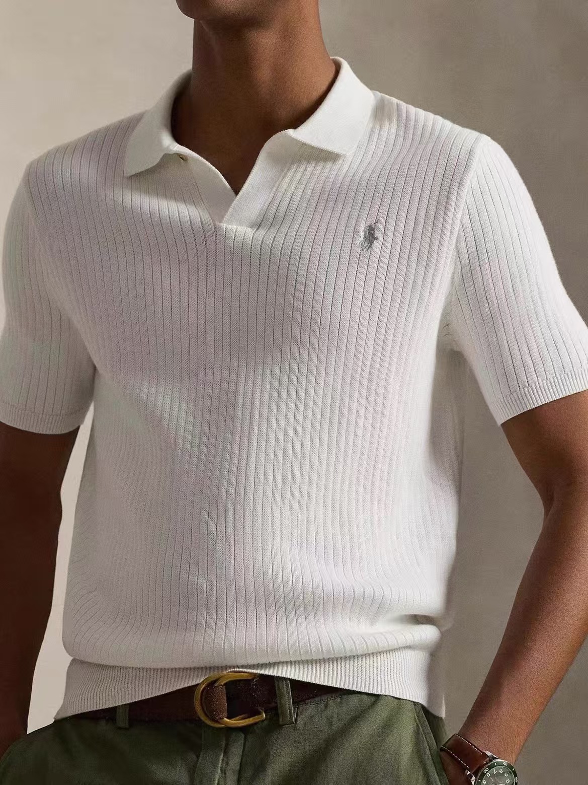 Ralph Lauren Cable-Knit Polo Shirt