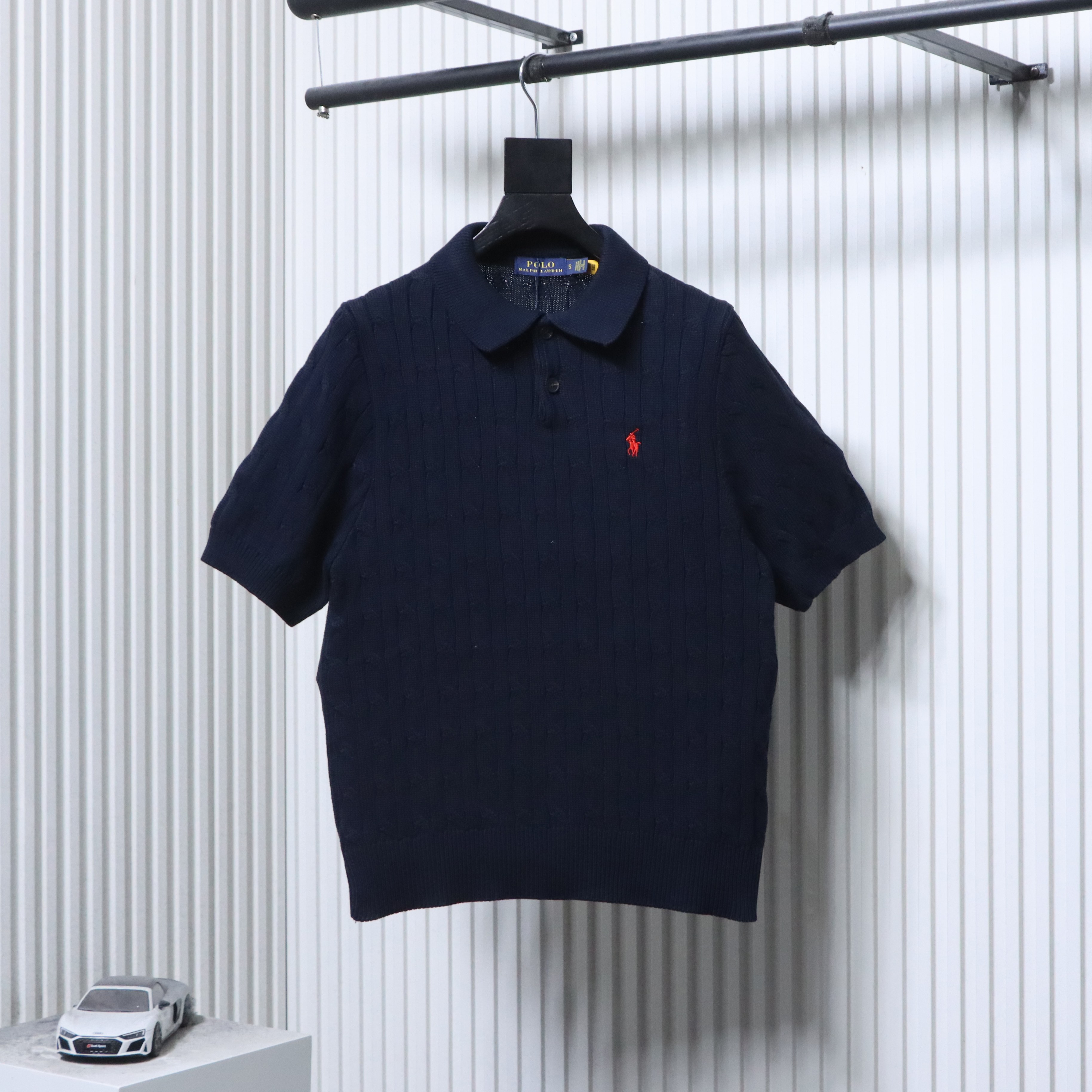 Ralph Lauren Cable-Knit Pony Logo Polo Shirt