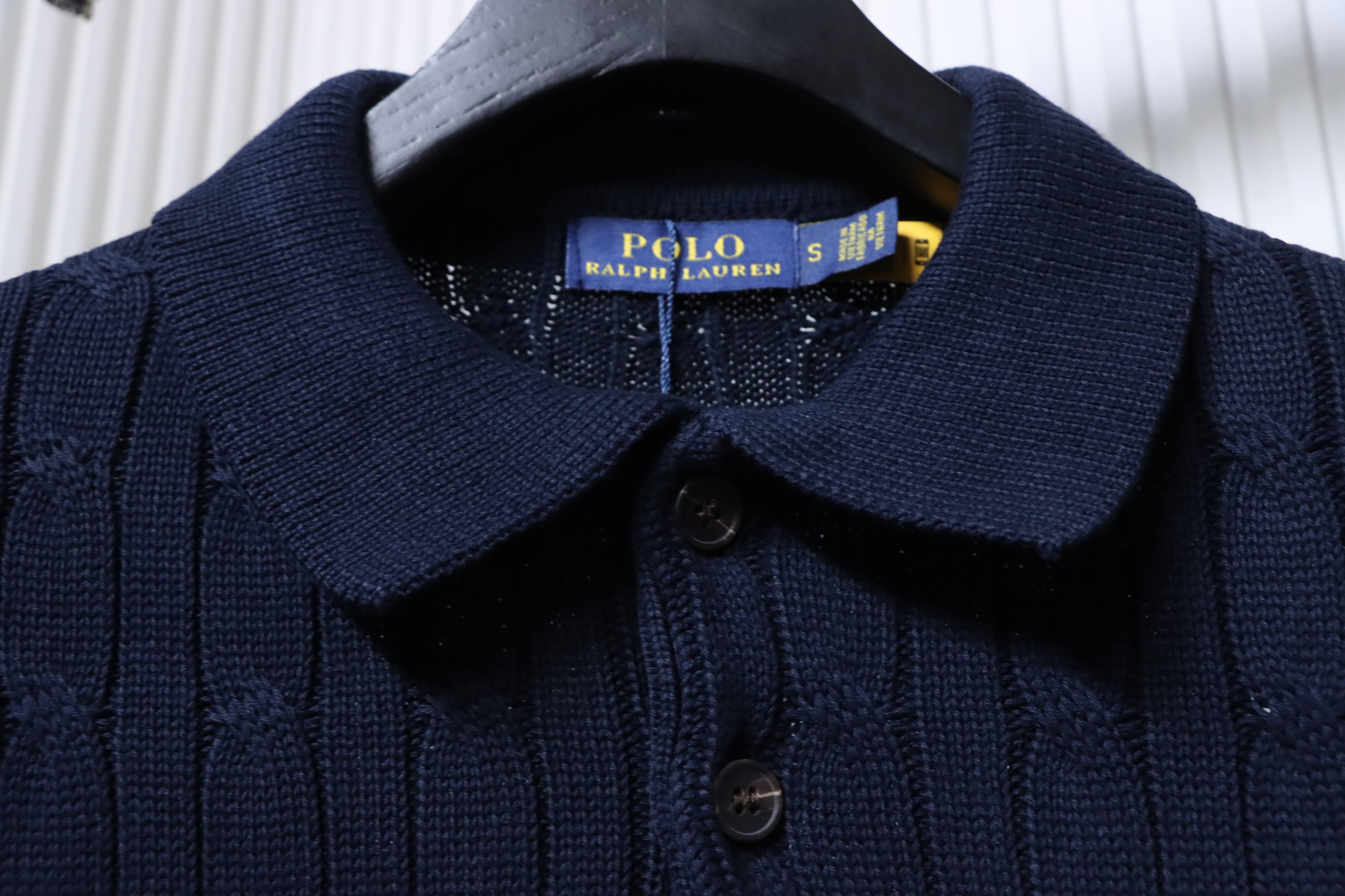 Ralph Lauren Cable-Knit Pony Logo Polo Shirt