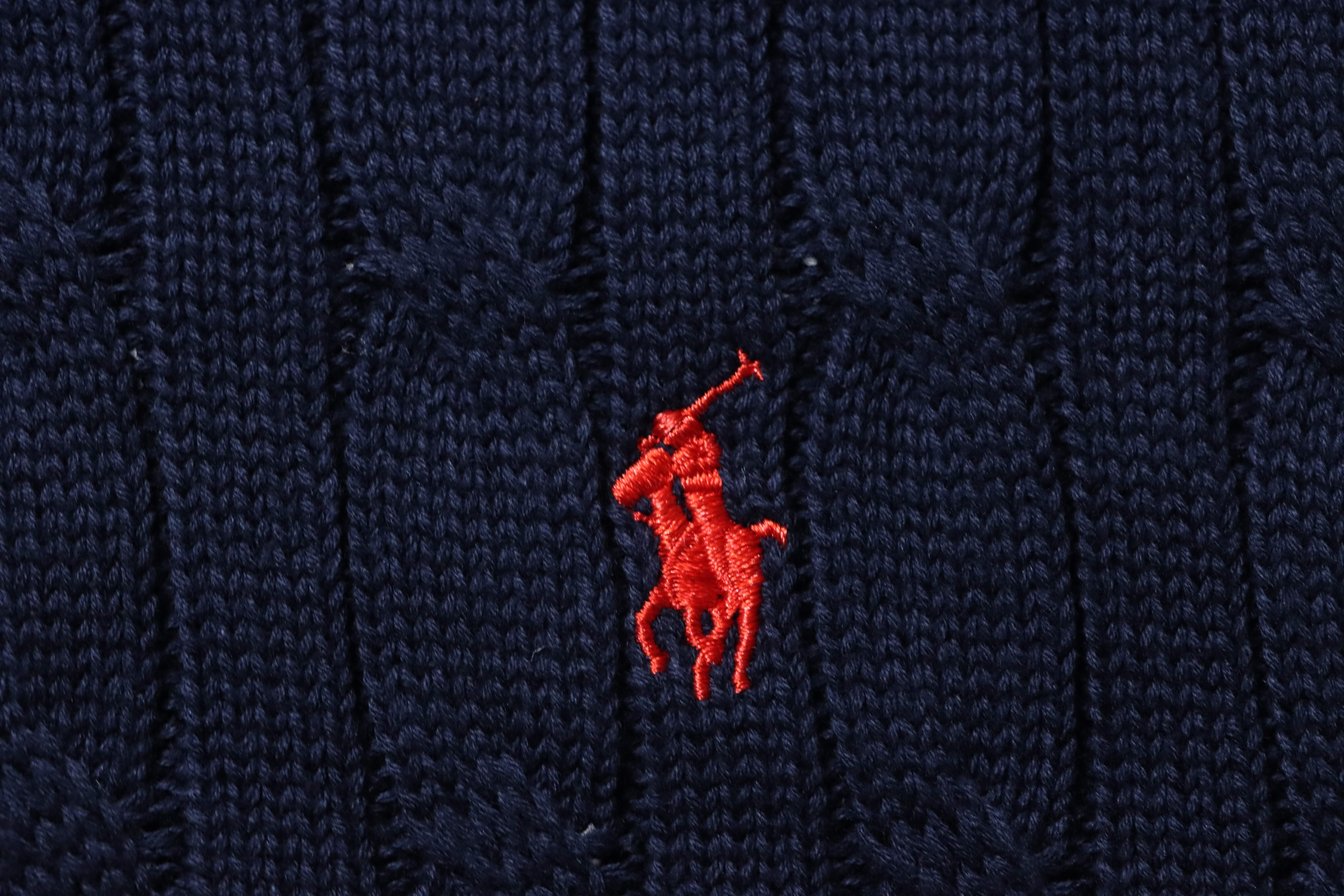 Ralph Lauren Cable-Knit Pony Logo Polo Shirt