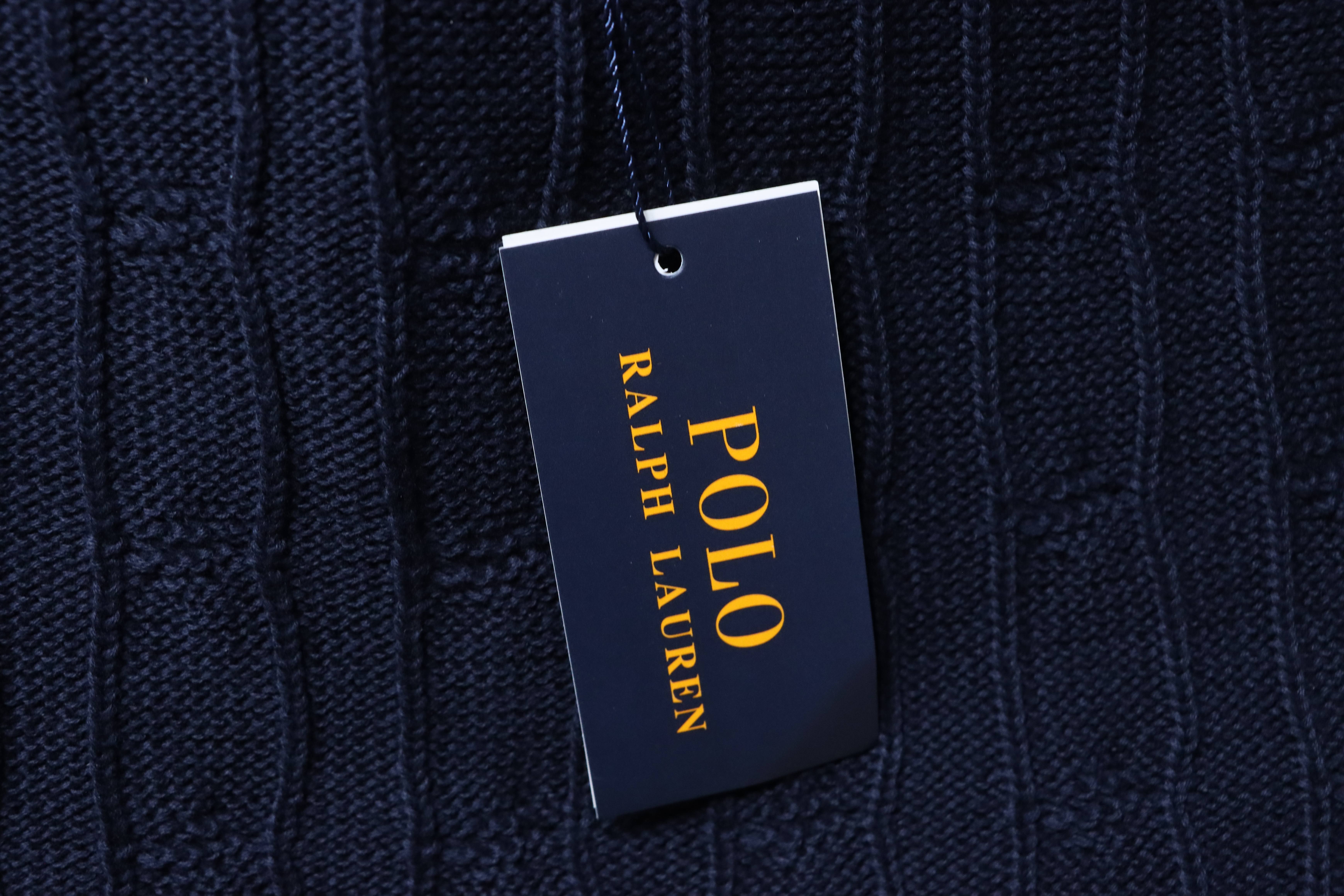Ralph Lauren Cable-Knit Pony Logo Polo Shirt