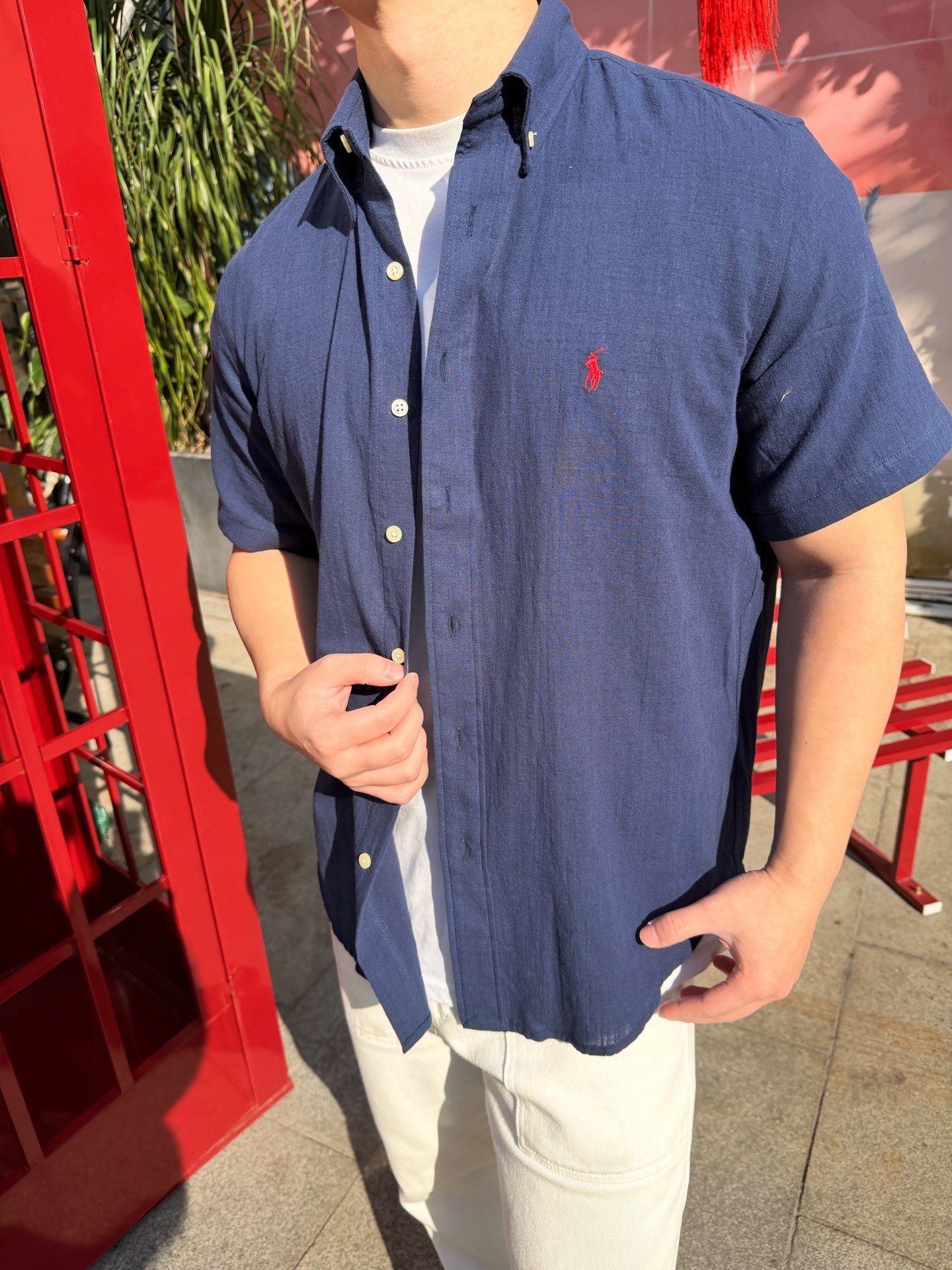 Ralph Lauren Embroidered Pony Logo Short-Sleeve Shirt