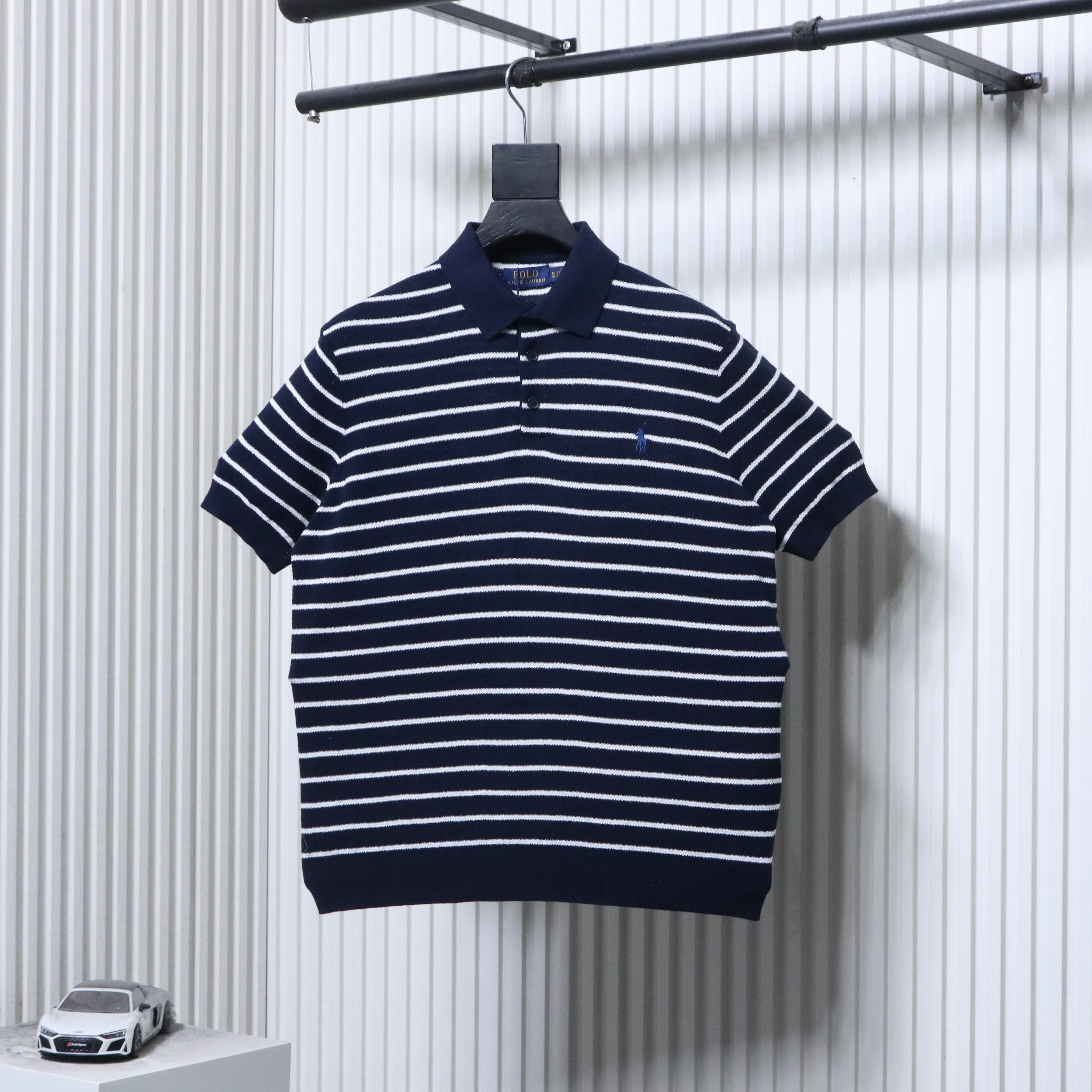 Ralph Lauren Striped Pony Logo Polo Shirt