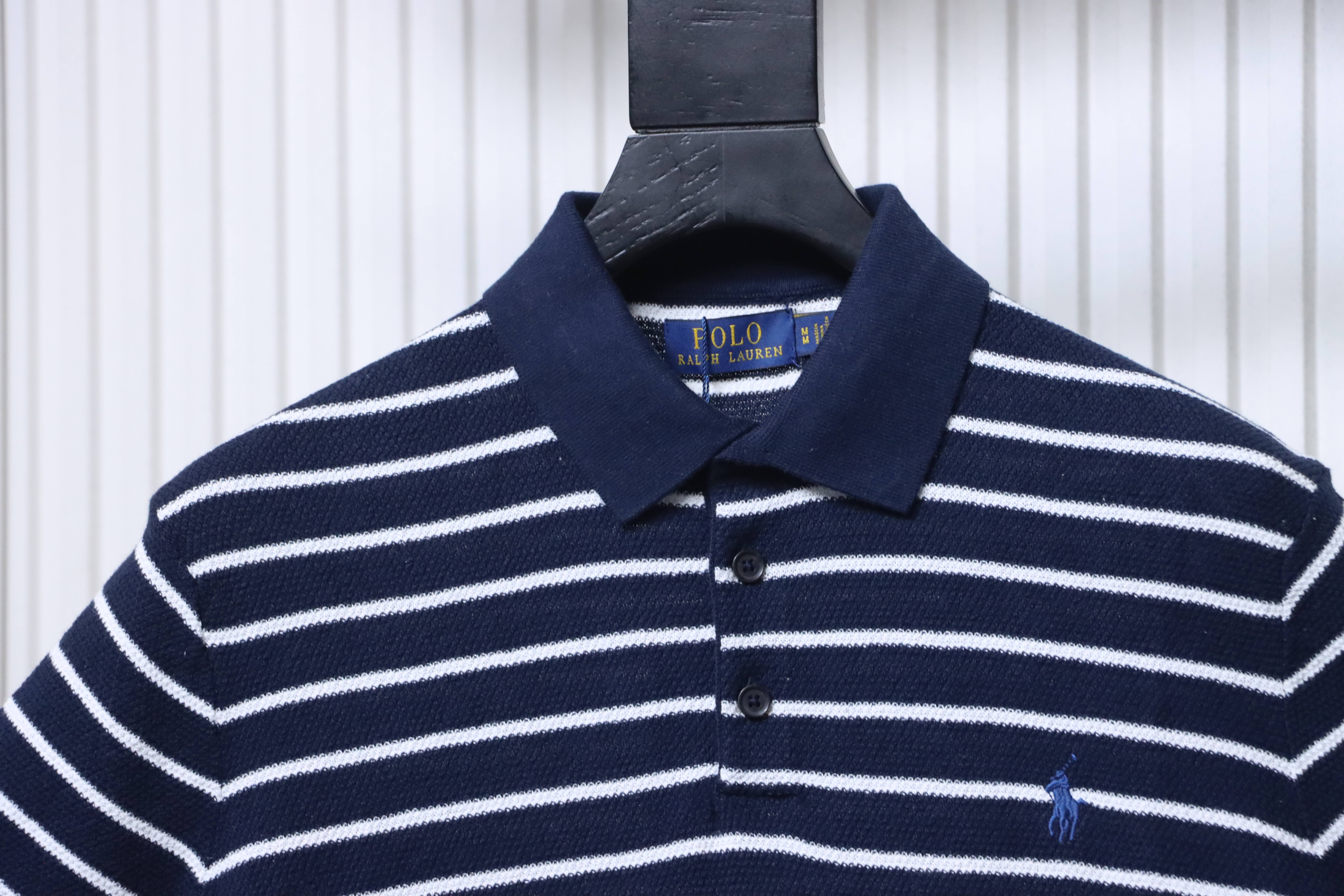 Ralph Lauren Striped Pony Logo Polo Shirt