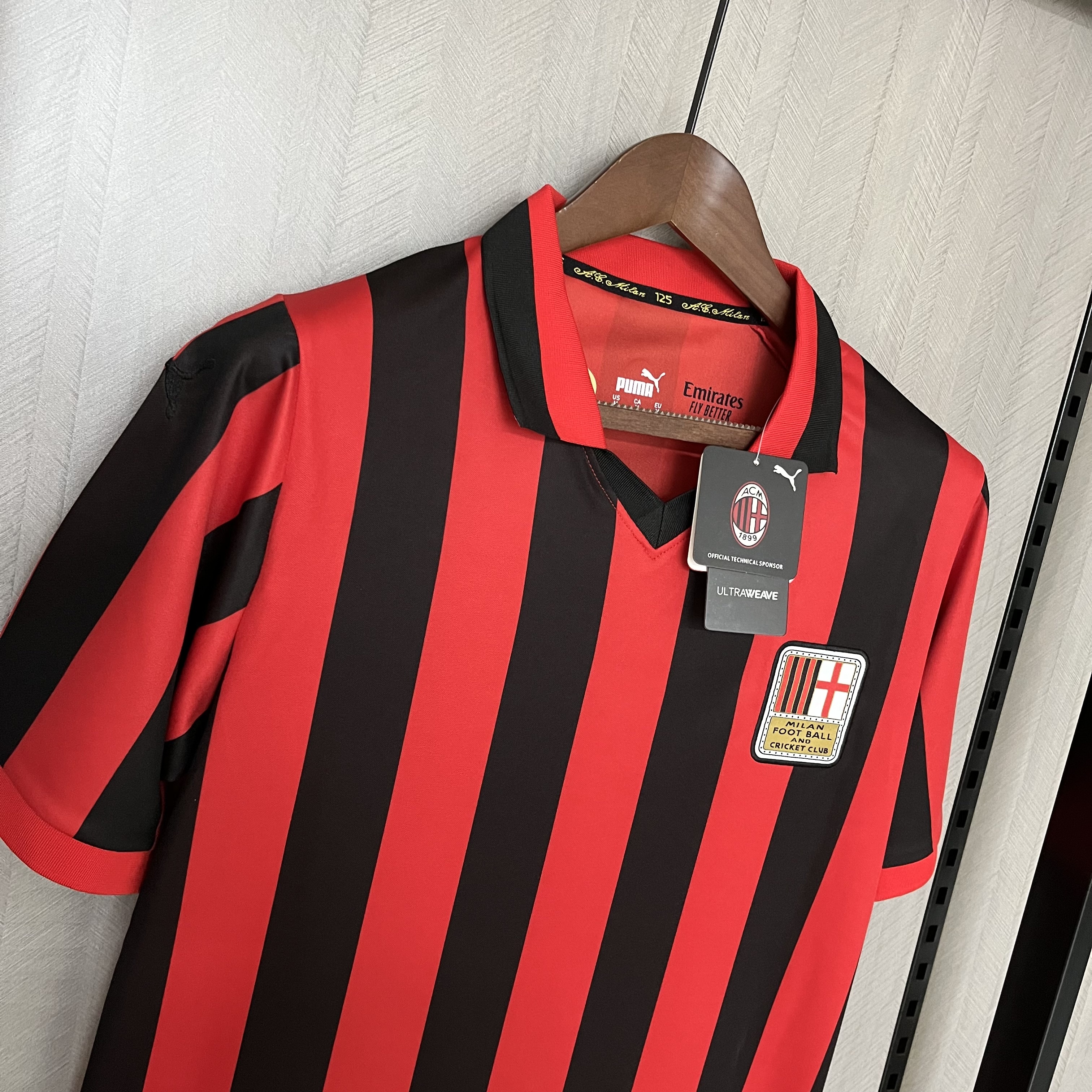 AC Milan Mens 125th Anniversary Red/Black Jersey