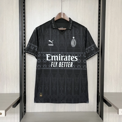 AC Milan Mens Black Joint Edition Jersey 01