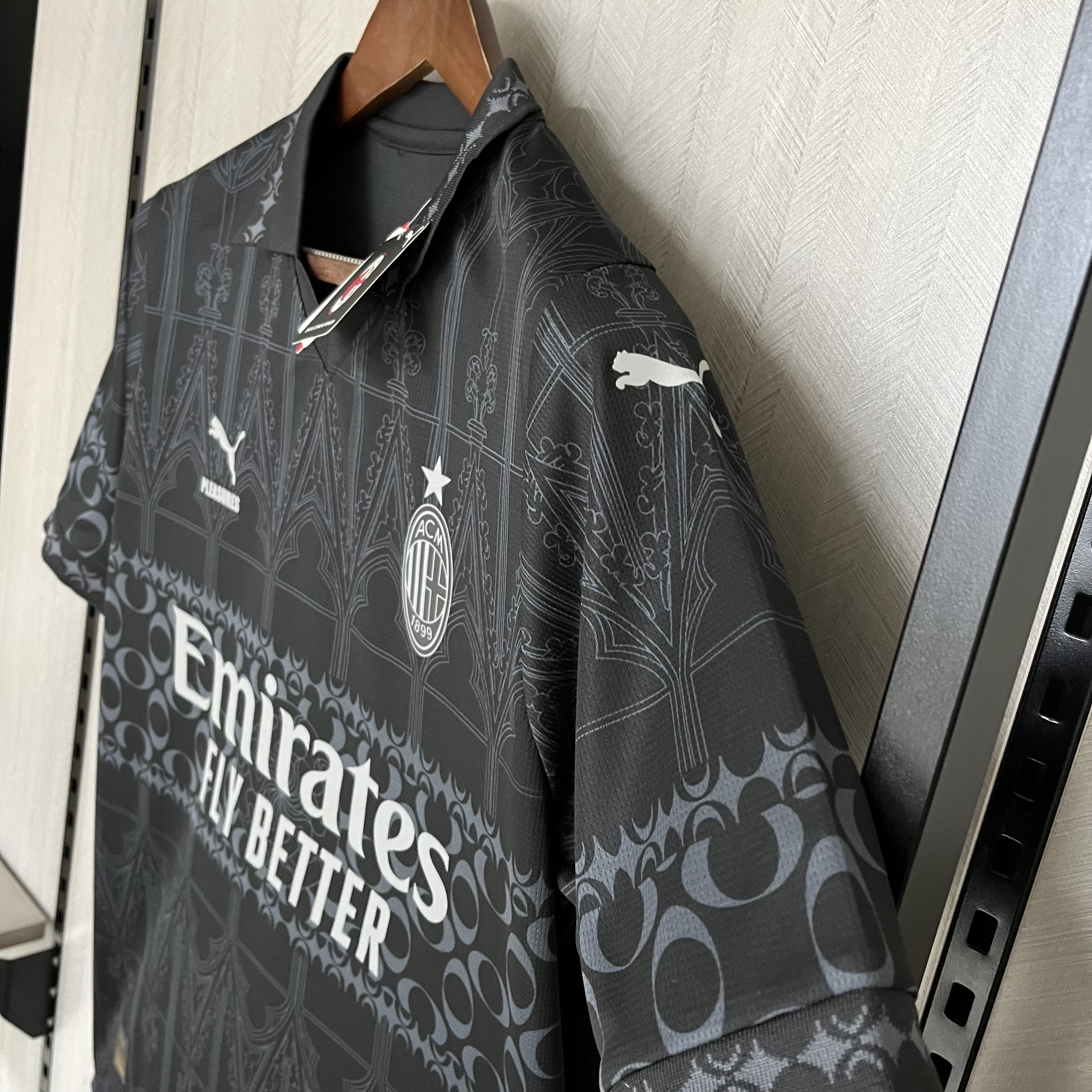 AC Milan Mens Black Joint Edition Jersey