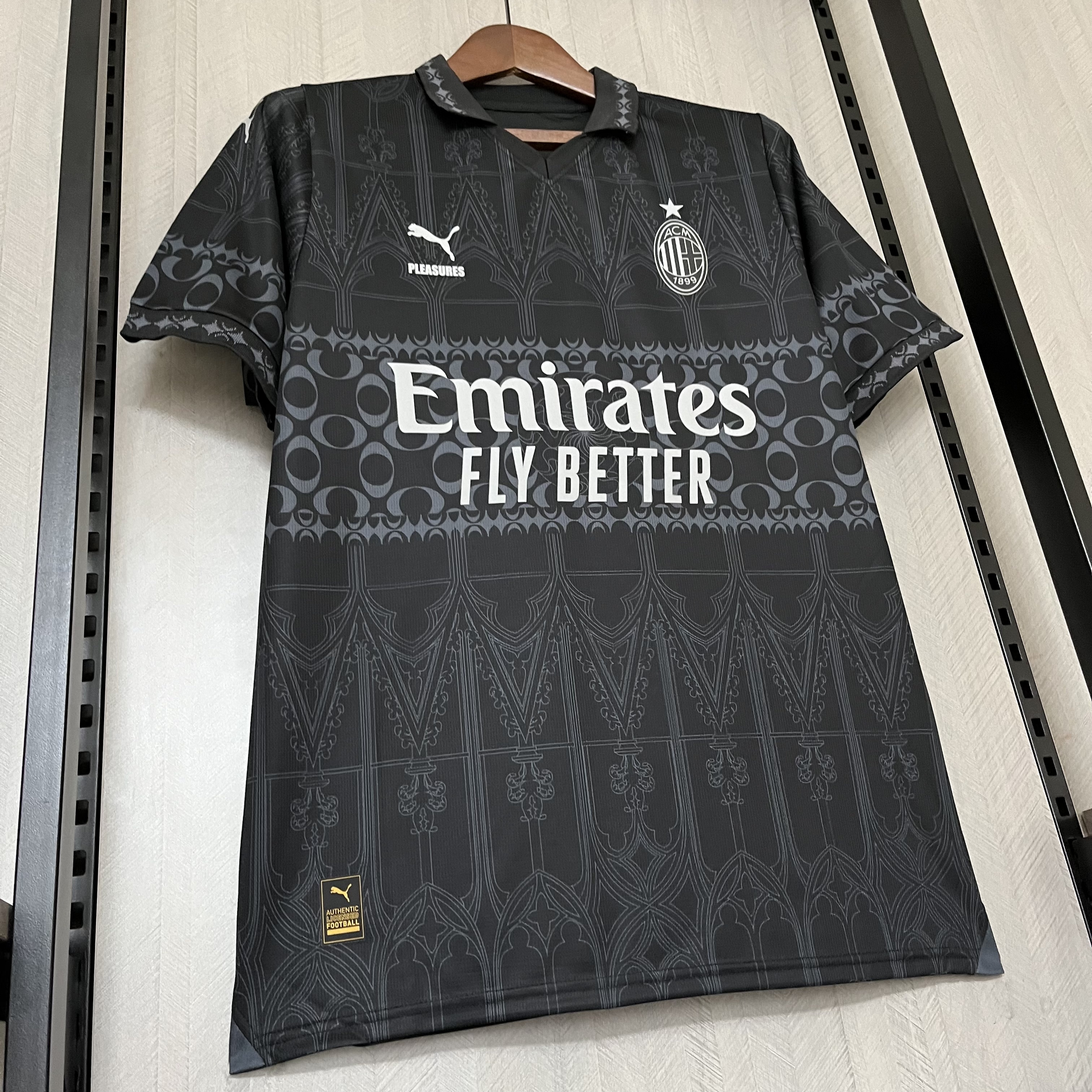 AC Milan Mens Black Joint Edition Jersey