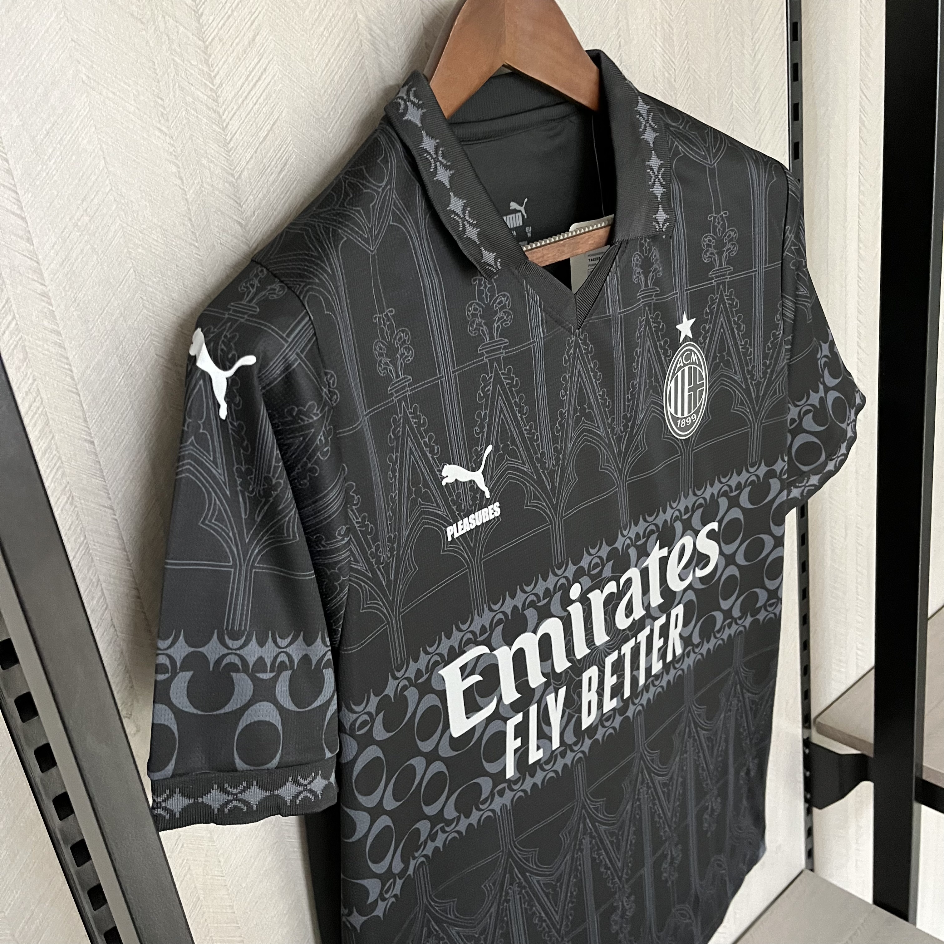 AC Milan Mens Black Joint Edition Jersey