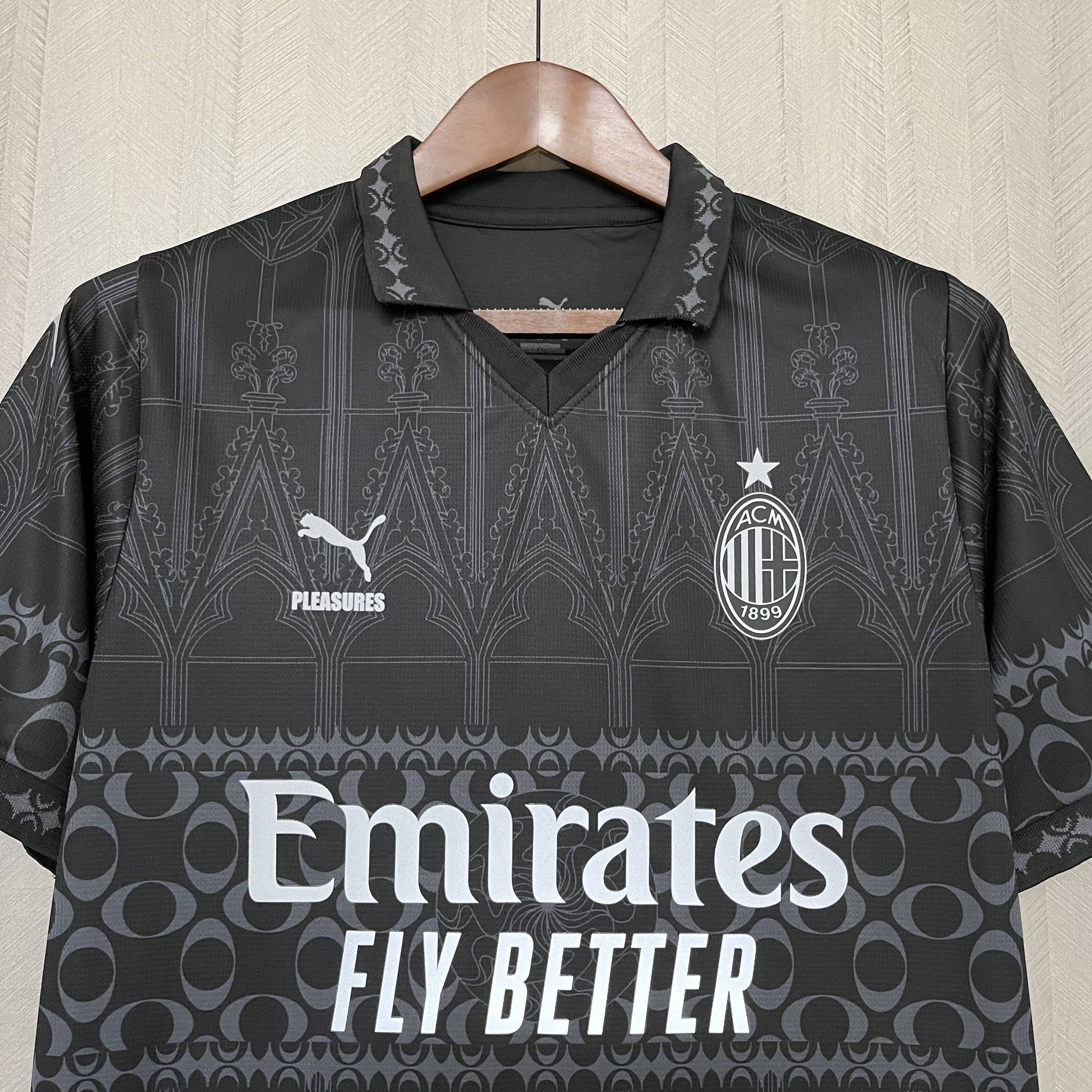 AC Milan Mens Black Joint Edition Jersey