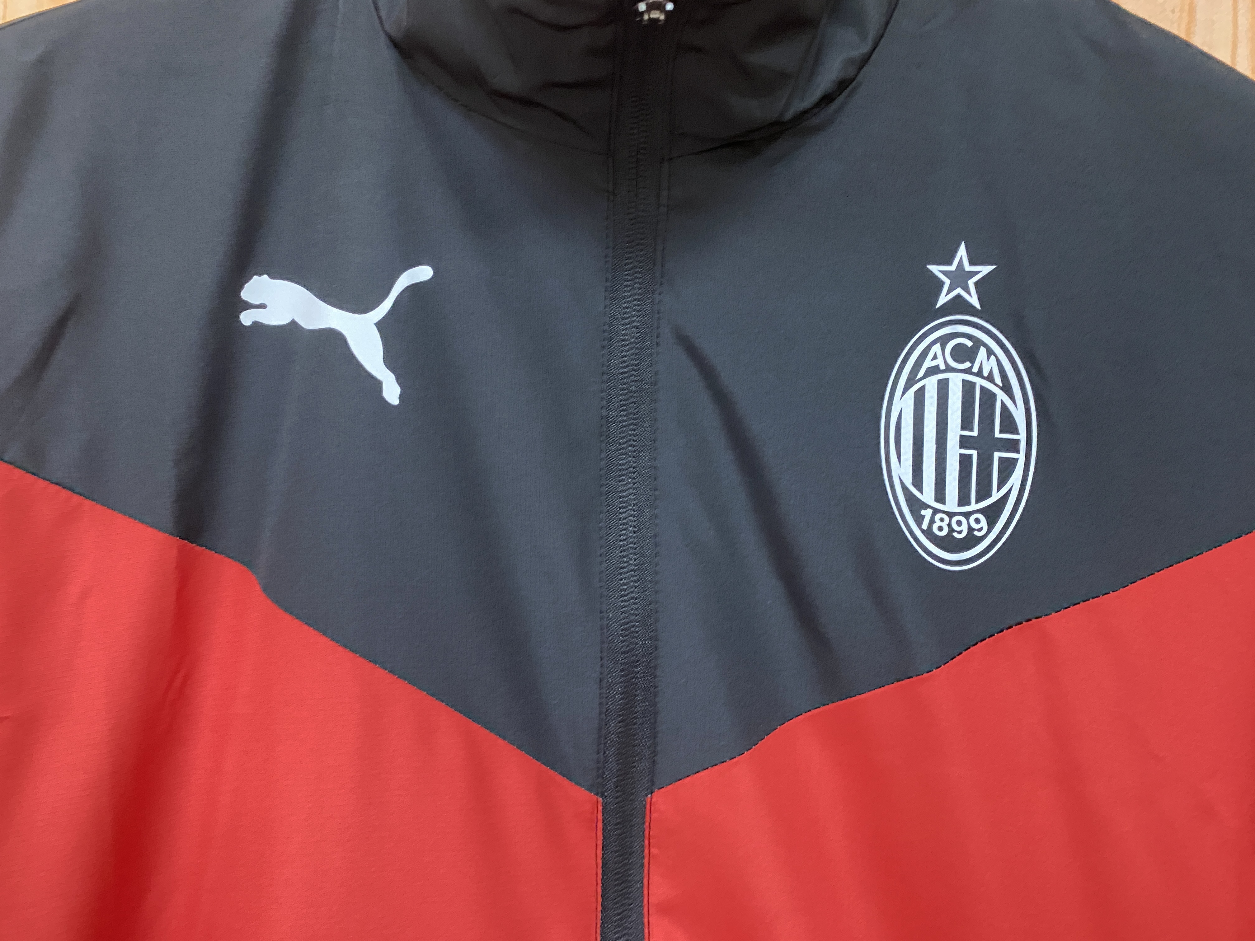 AC Milan Mens Black/White Windbreaker Jacket