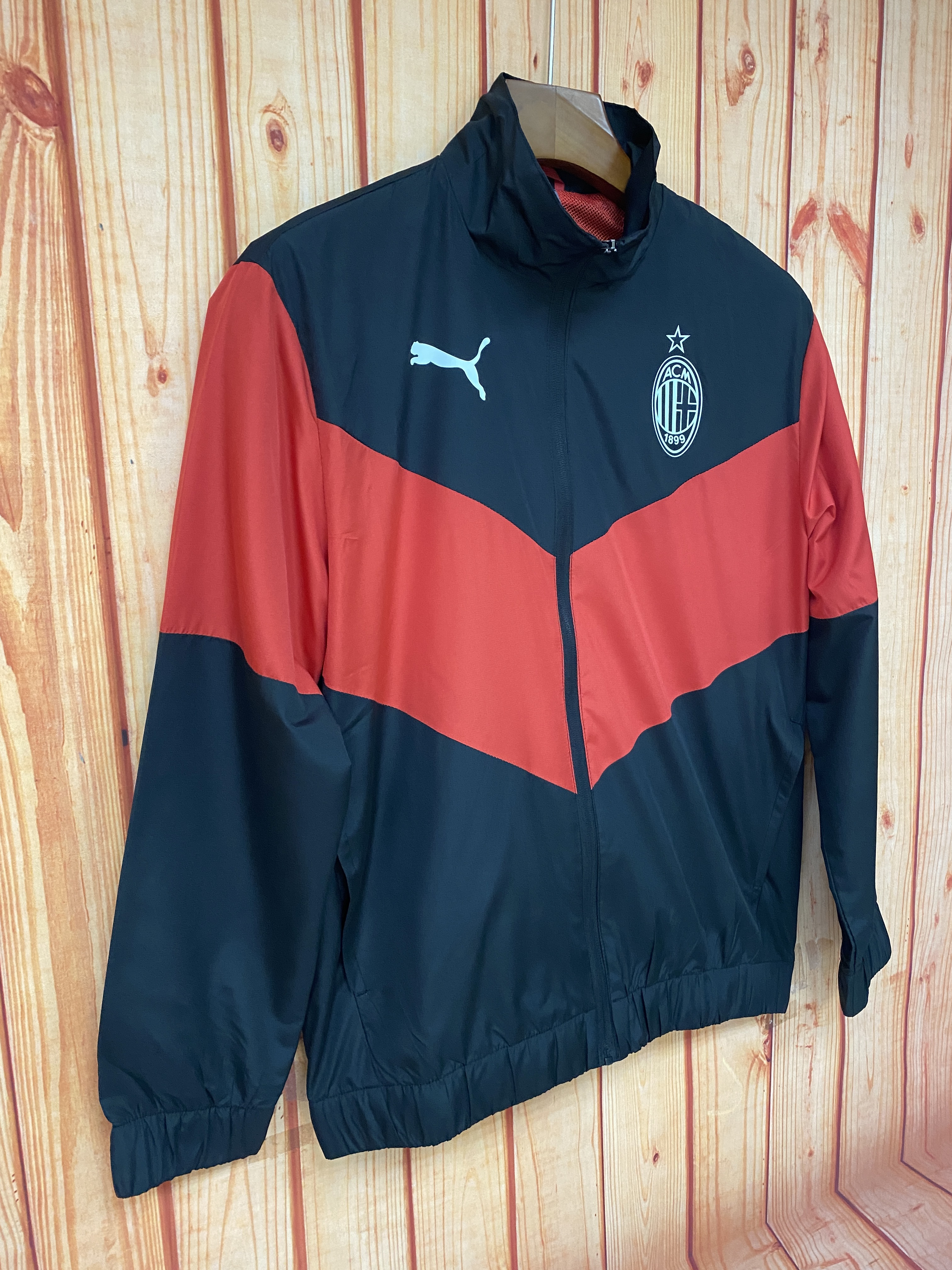 AC Milan Mens Black/White Windbreaker Jacket