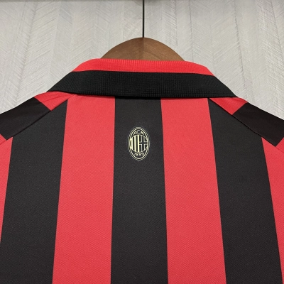 AC Milan Mens Long Sleeve 125th Anniversary Red/Black Jersey 02
