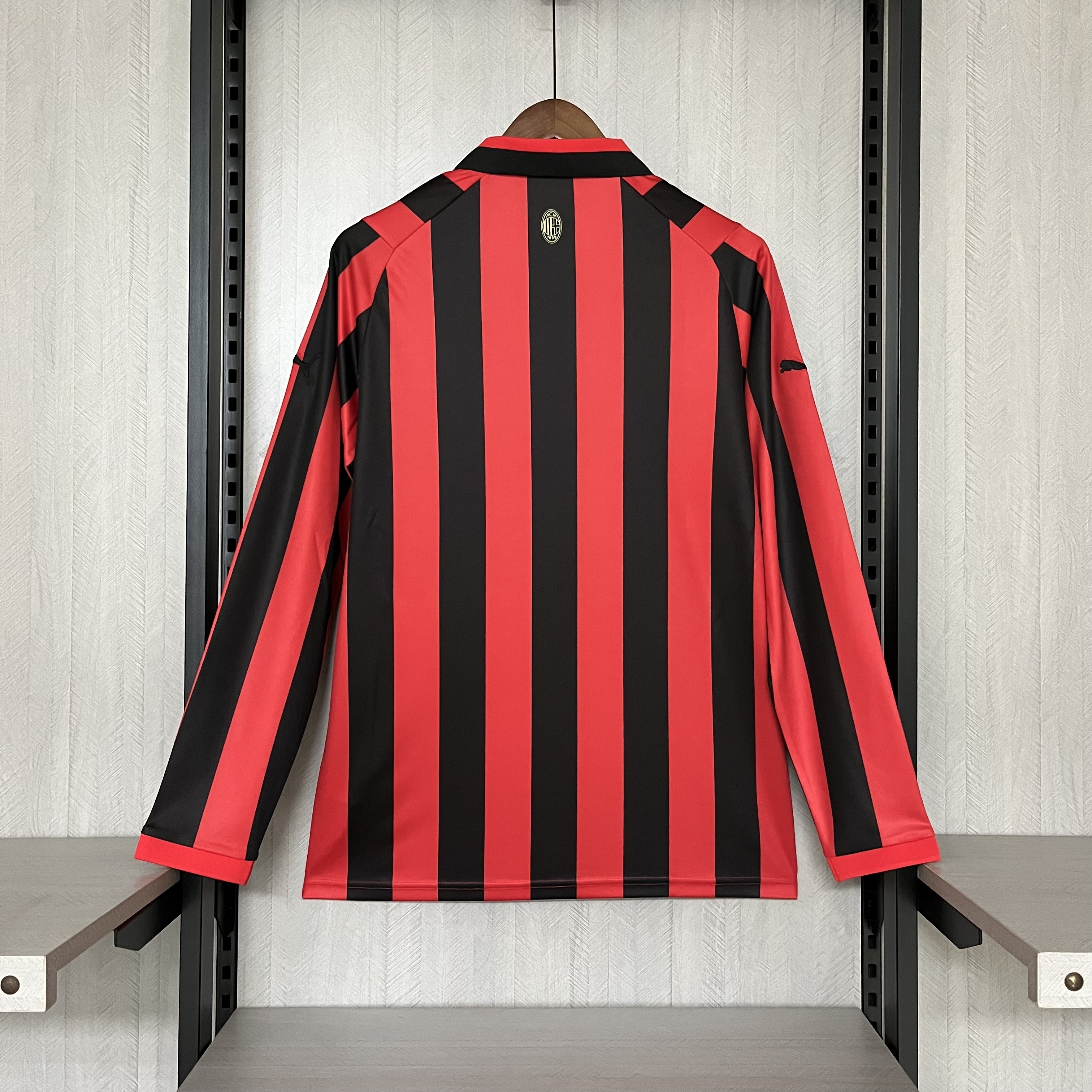 AC Milan Mens Long Sleeve 125th Anniversary Red/Black Jersey