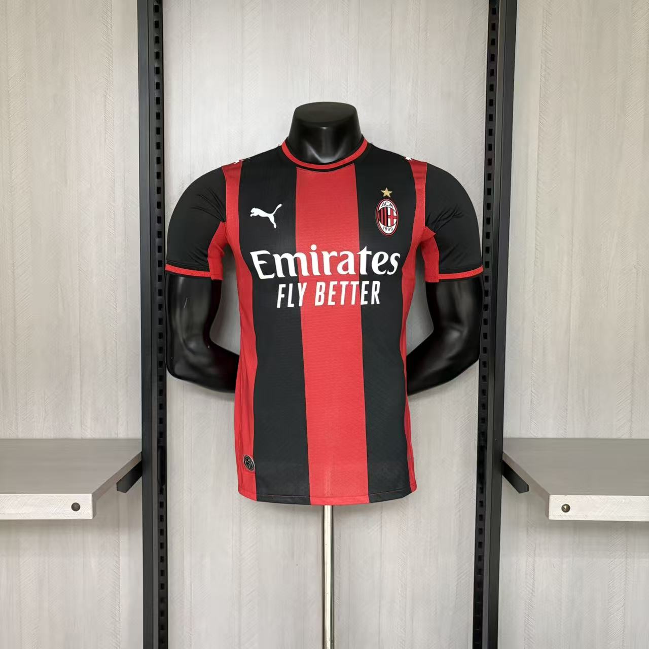 AC Milan Mens Player Version Home Jersey