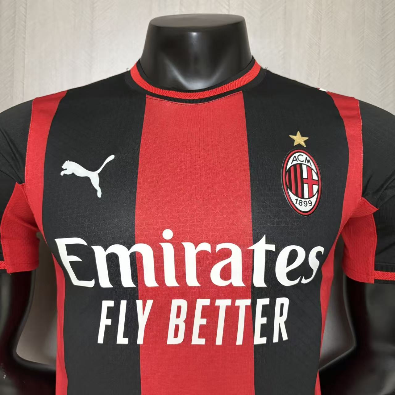 AC Milan Mens Player Version Home Jersey