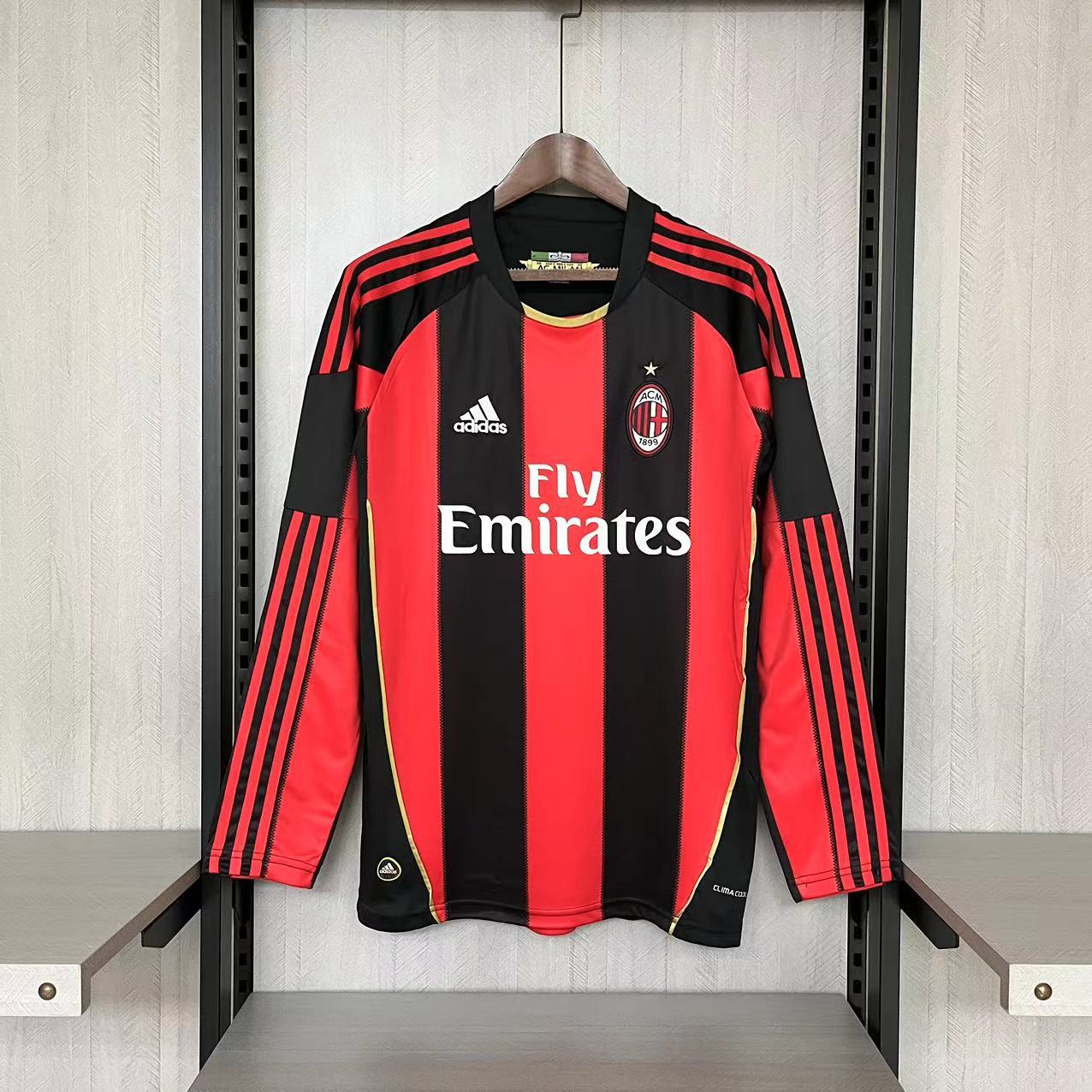 AC Milan Mens Retro Long Sleeve Home Jersey