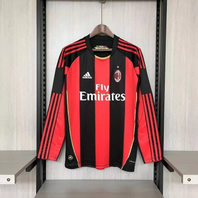 AC Milan Mens Retro Long Sleeve Home Jersey 01