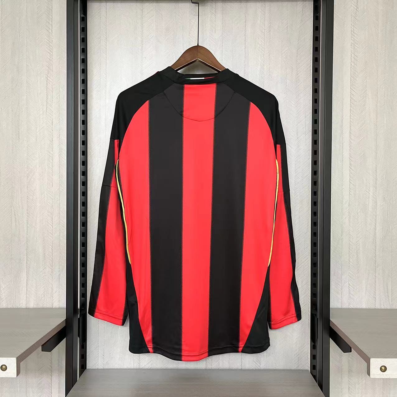 AC Milan Mens Retro Long Sleeve Home Jersey