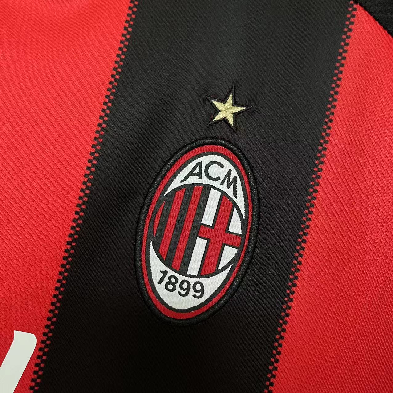 AC Milan Mens Retro Long Sleeve Home Jersey