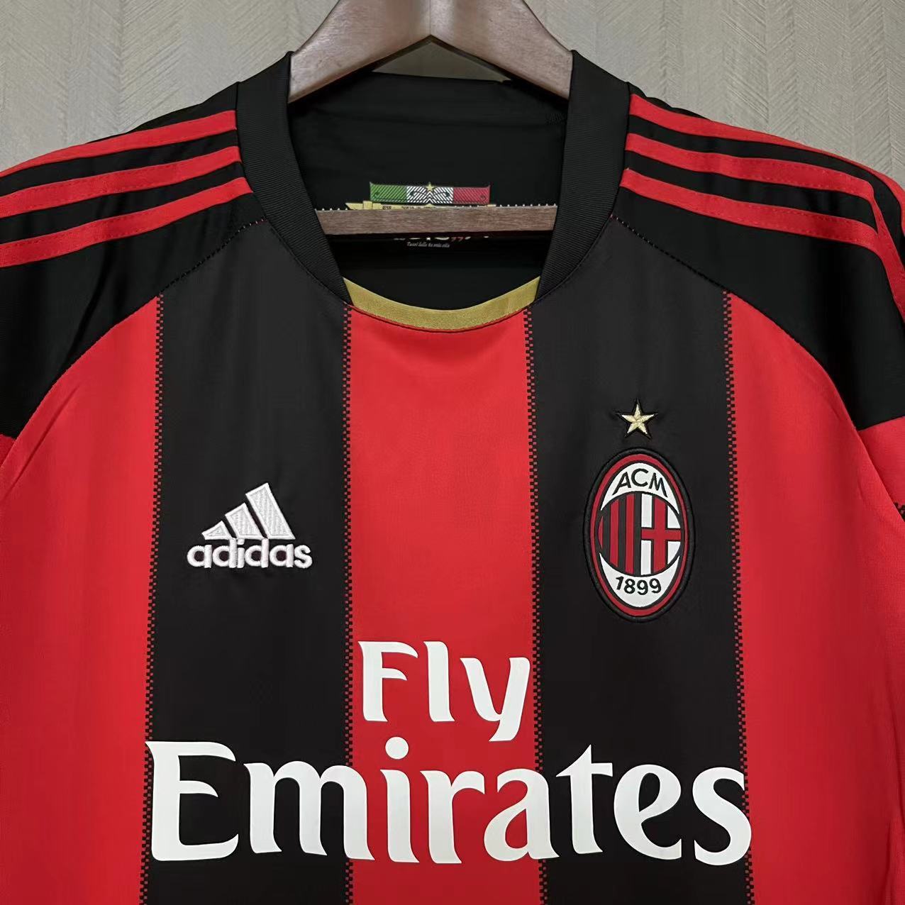 AC Milan Mens Retro Long Sleeve Home Jersey