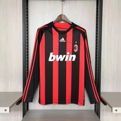 AC Milan Mens Retro Long Sleeve Home Jersey 01