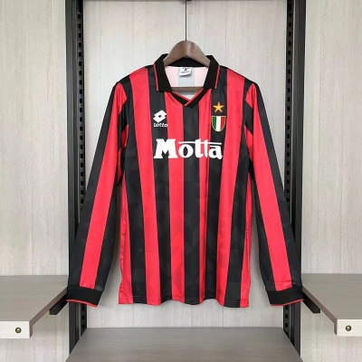 AC Milan Mens Retro Long Sleeve Home Jersey 01