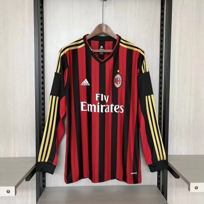AC Milan Mens Retro Long Sleeve Home Jersey 01