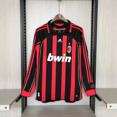 AC Milan Mens Retro Long Sleeve Home Jersey 01