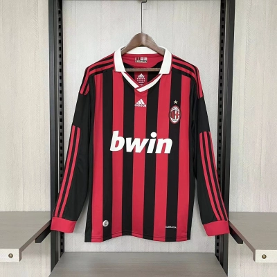 AC Milan Mens Retro Long Sleeve Home Jersey 01
