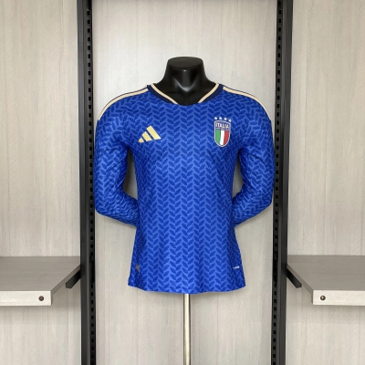 Italy Mens Player Version Long Sleeve Home Jersey 01