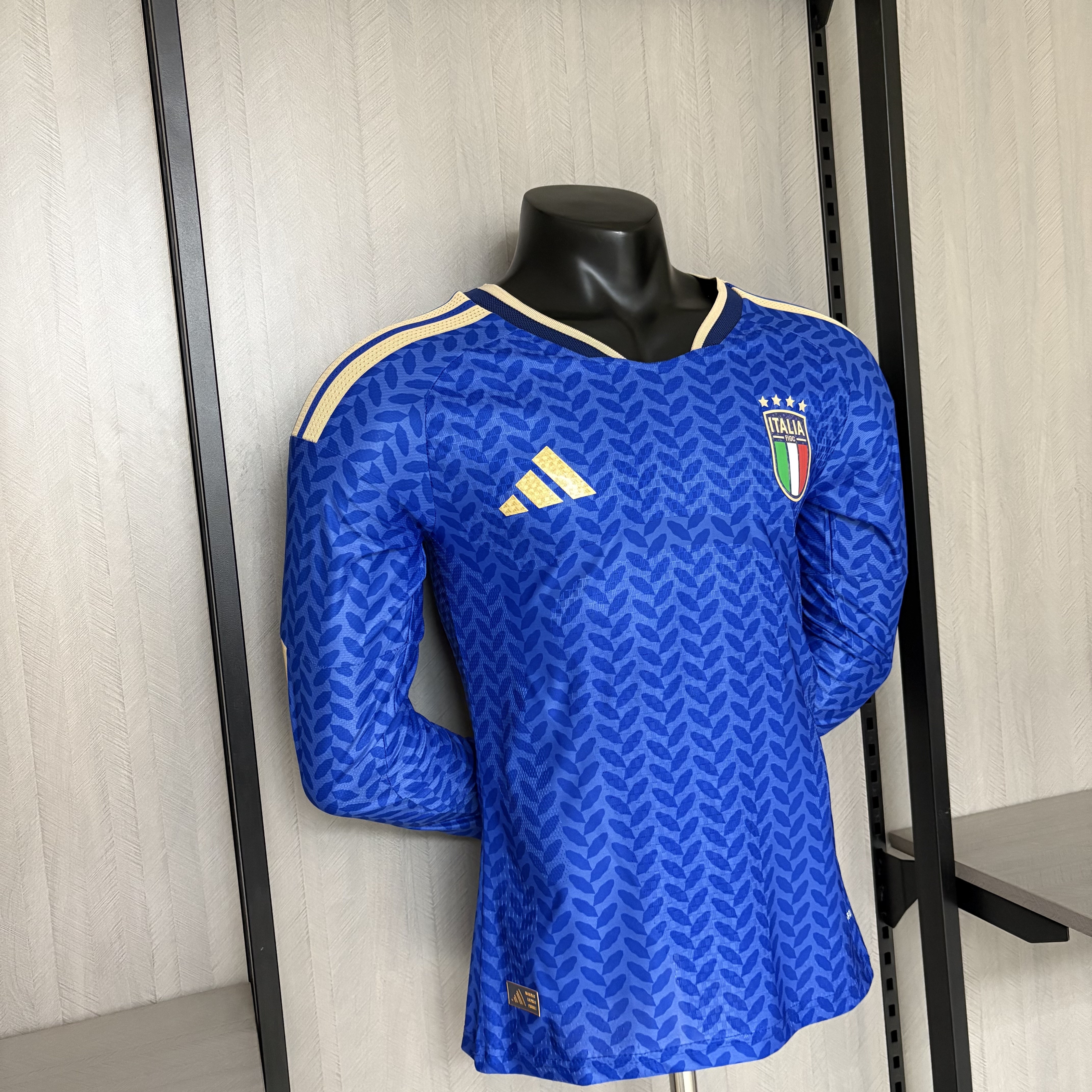 Italy Mens Player Version Long Sleeve Home Jersey