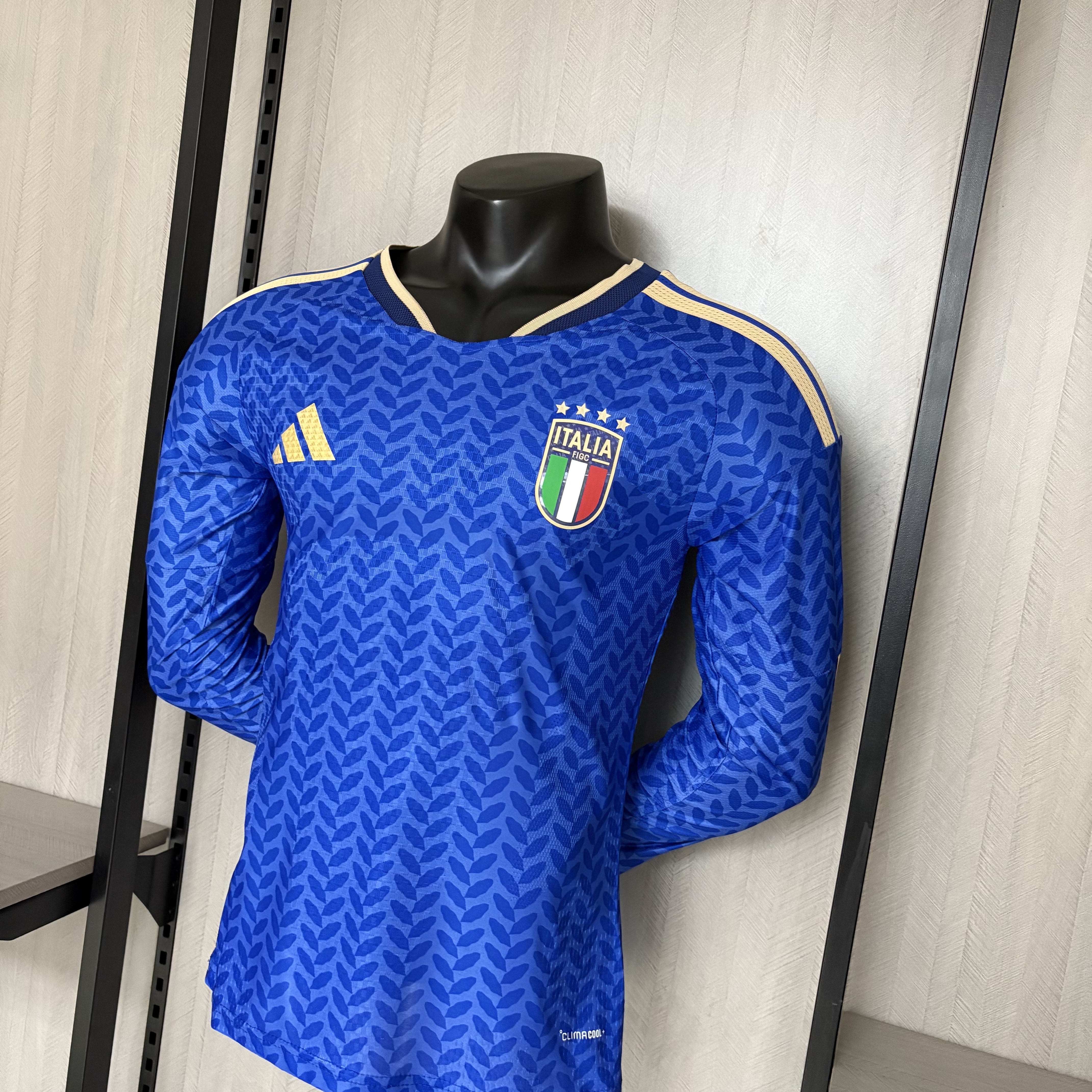 Italy Mens Player Version Long Sleeve Home Jersey