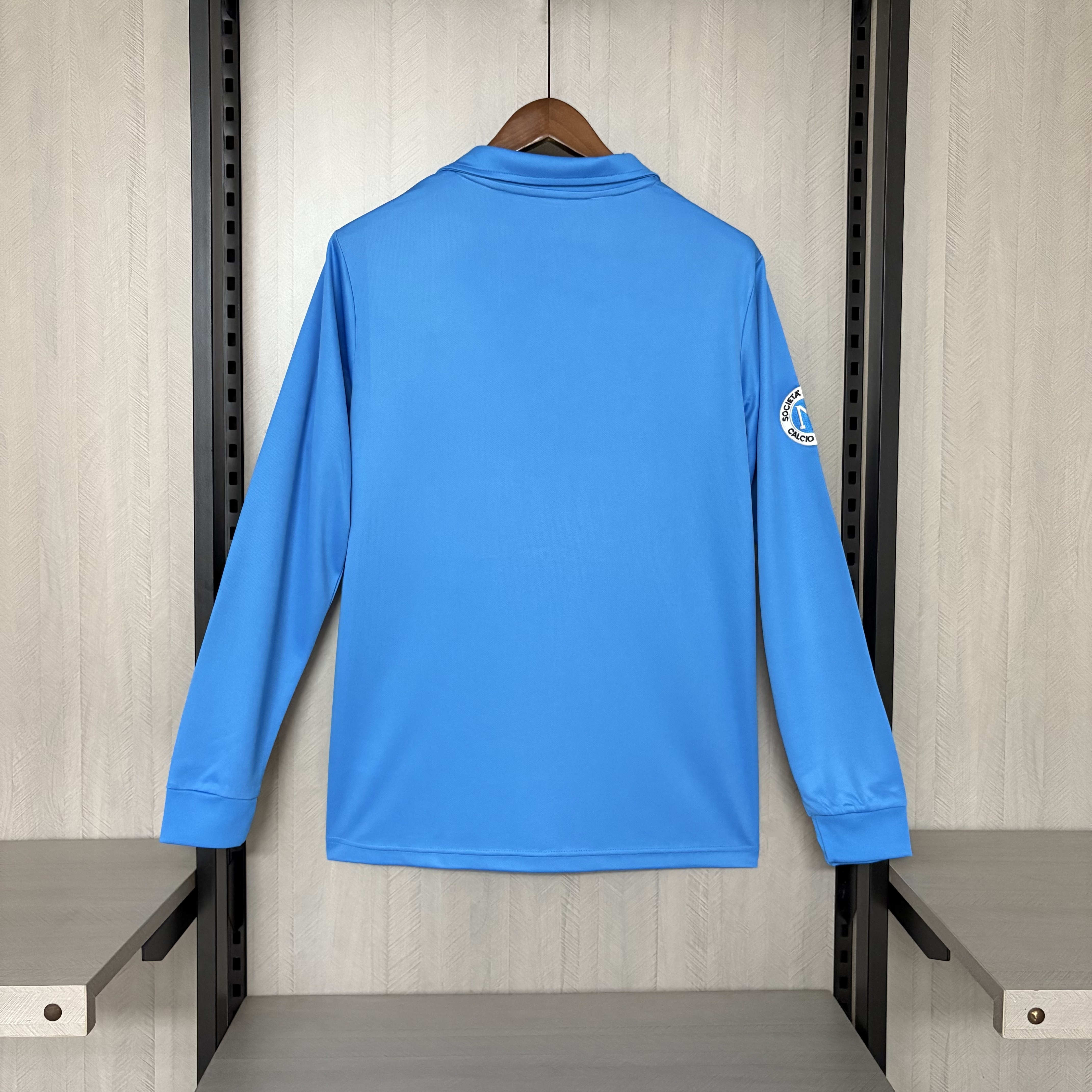 Napoli Mens Retro Long Sleeve Home Jersey