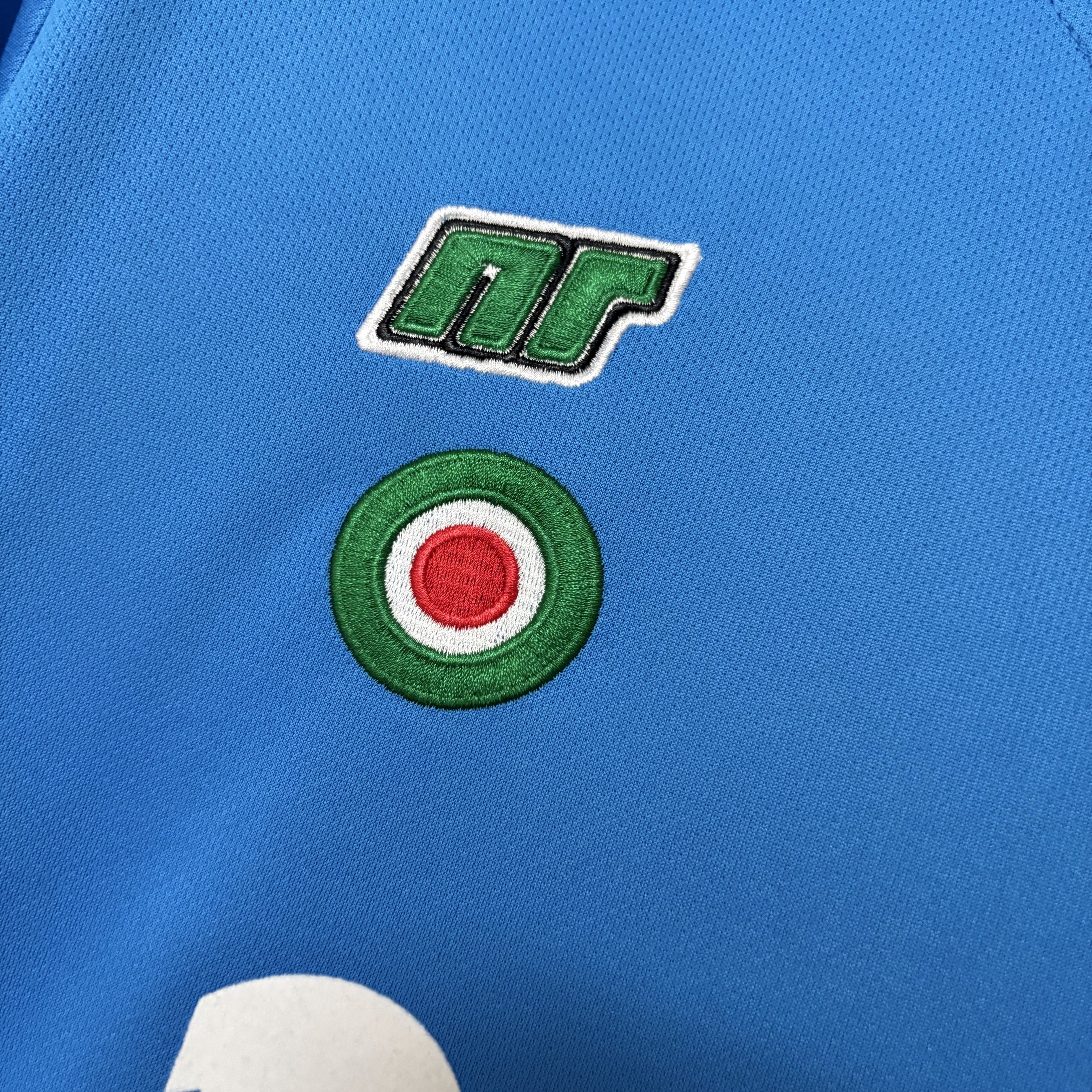 Napoli Mens Retro Long Sleeve Home Jersey