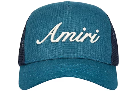 AMIRI Amiri Script Trucker Hat Teal
