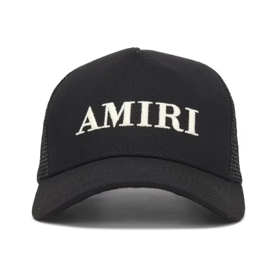 AMIRI Logo Trucker Cap Black/White 01