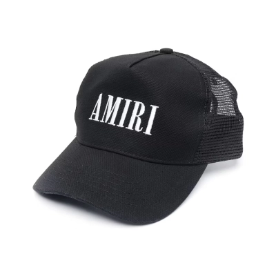 AMIRI Logo Trucker Hat Black/White 01